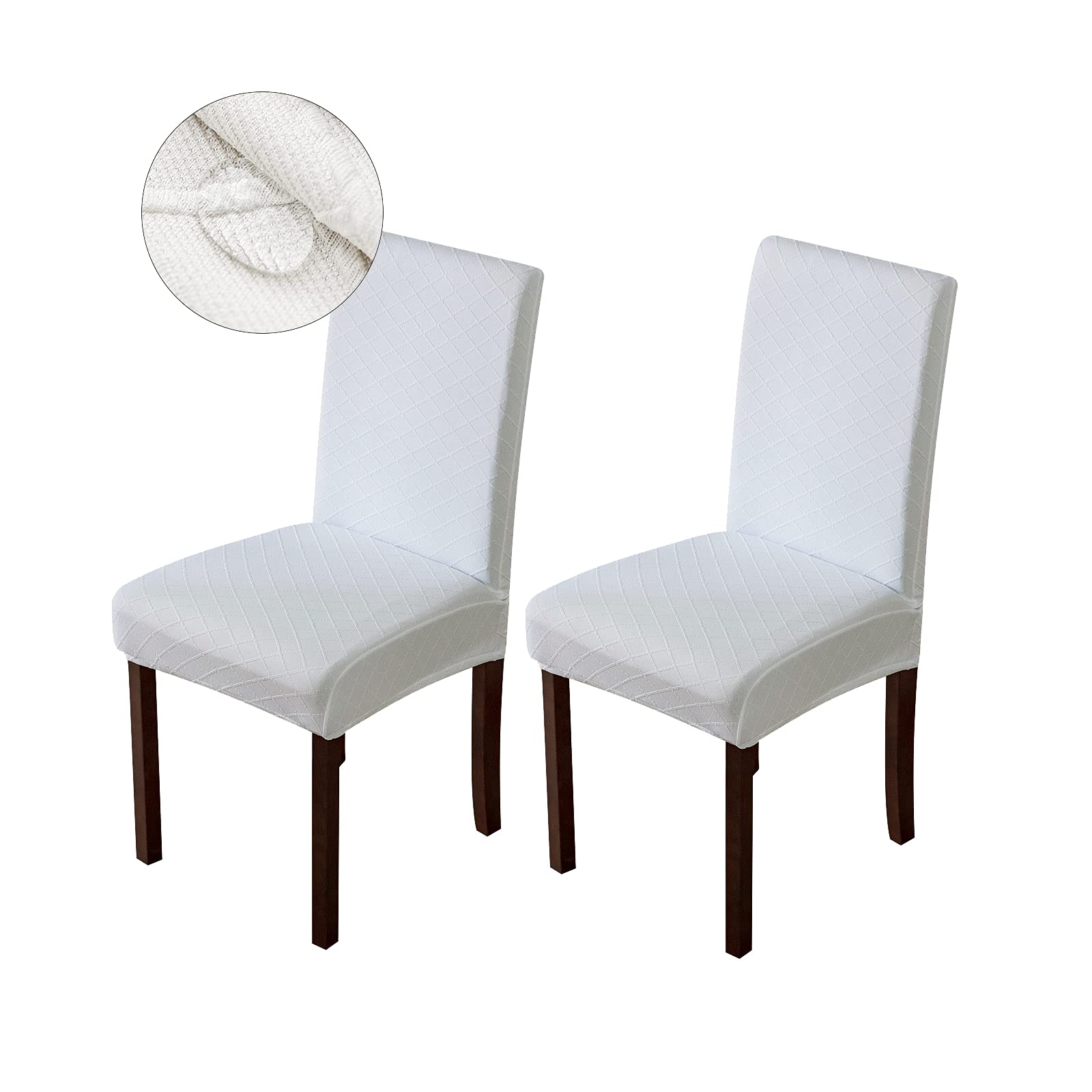 Genina Waterproof Chair Covers for Dining Room Dining Chair Covers Kitchen Parsons Chair Cover (Beige, 4 PCS)