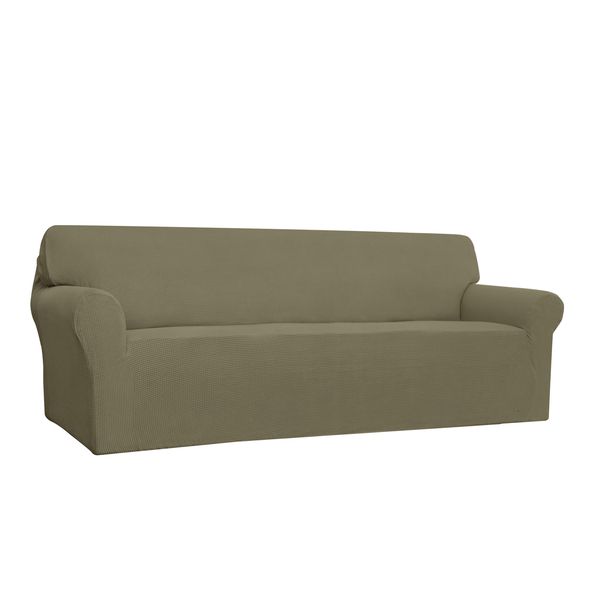 Easy-Going Stretch Sofa Slipcover 1-Piece Sofa Cover Furniture Protector Couch Soft with Elastic Bottom for Kids, Polyester Spandex Jacquard Fabric Small Checks (Sofa, Dark Gray)