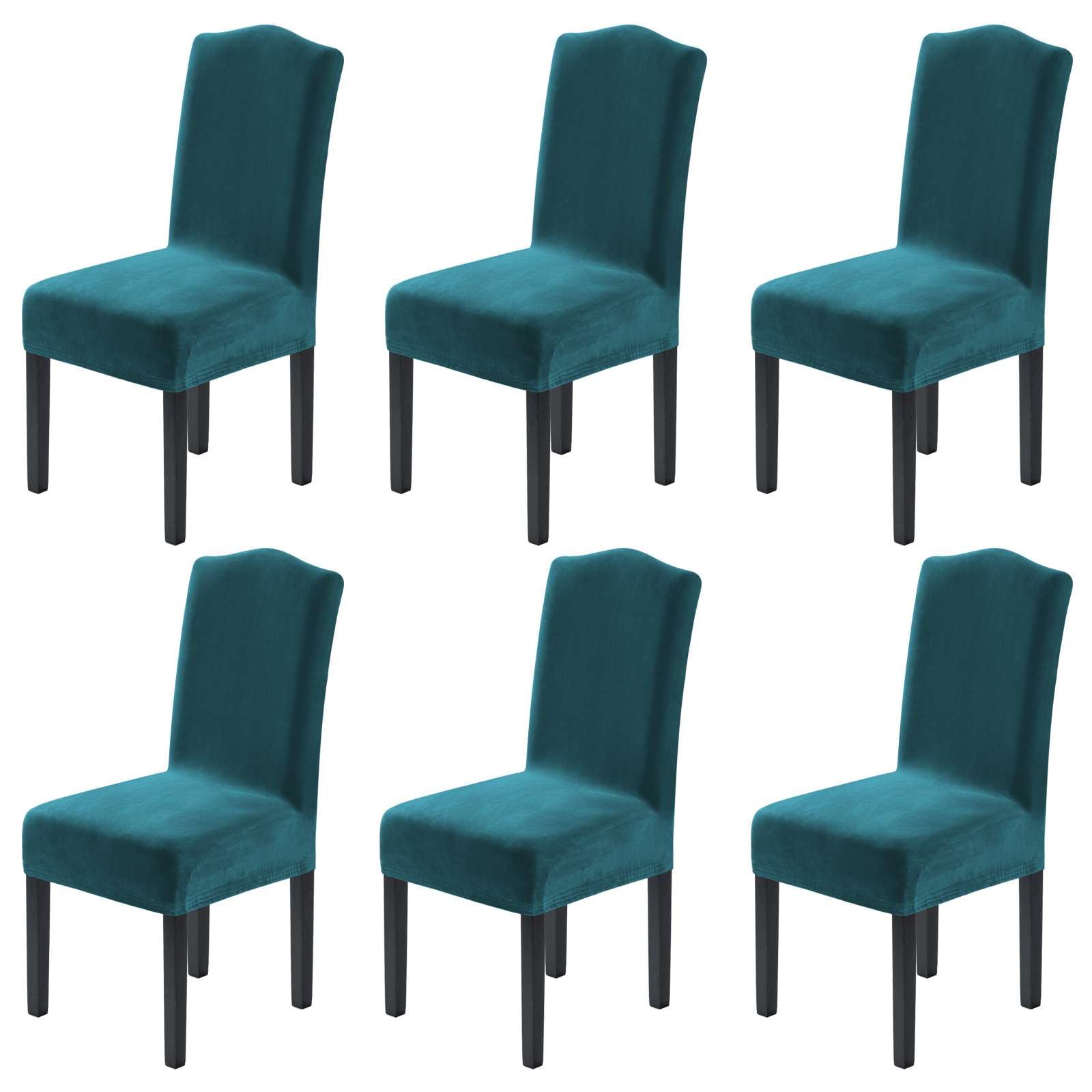 H.VERSAILTEX Dining Chair Covers Stretch for Dining Room Set of 4 Parson Chair Slipcovers Protectors, Soft Thick Solid Velvet Fabric Washable, Taupe