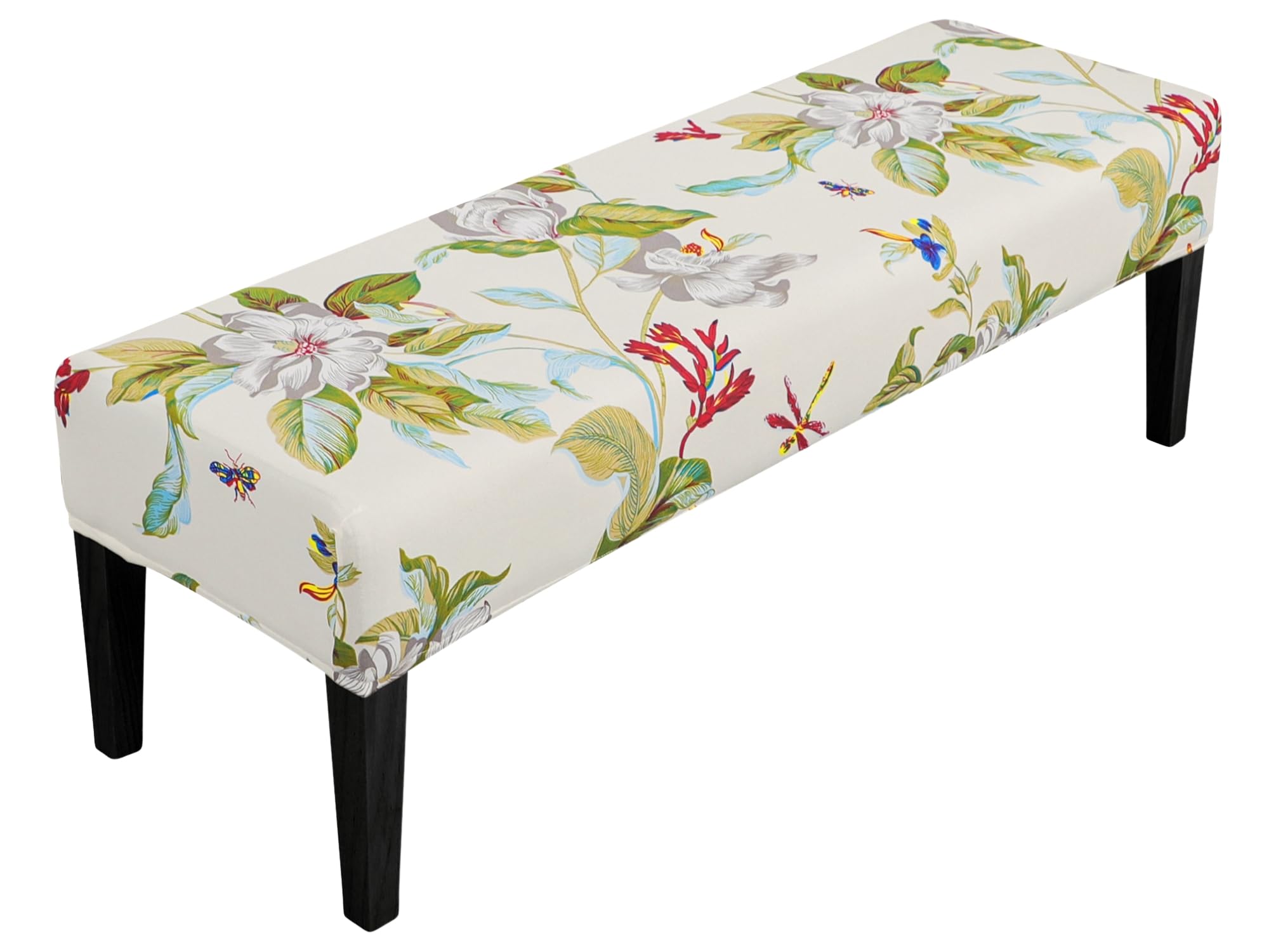SPRINGRICO Stretch Dining Bench Cover, Removable Bench Slipcover Washable Bench Seat Protector Rectangle Bench Cover for Dining Room, Living Room, Bedroom, Kitchen (S1-Khaki)