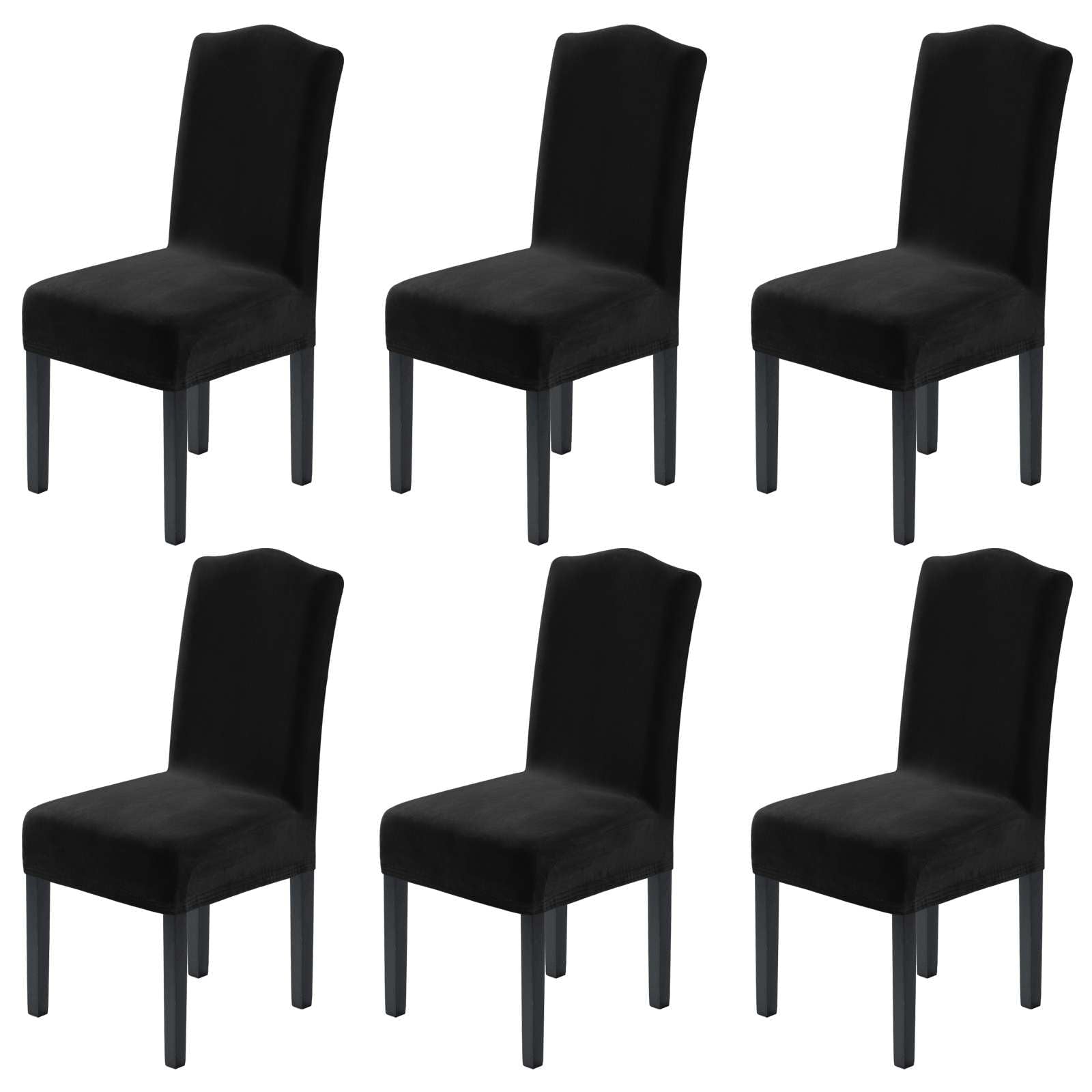 H.VERSAILTEX Dining Chair Covers Stretch for Dining Room Set of 4 Parson Chair Slipcovers Protectors, Soft Thick Solid Velvet Fabric Washable, Taupe