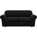 H.VERSAILTEX 4 Piece Stretch Couch Covers for 3 Cushion Couch Sofa Furniture Slipcovers Feature Upgraded Thicker Jacquard Fabric (Sofa, Natural)