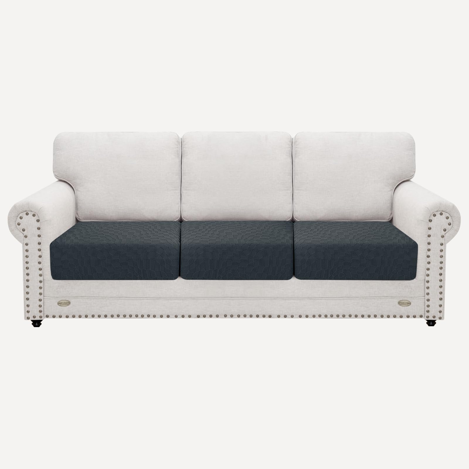 ZNSAYOTX 1 Piece Jacquard Couch Covers for 3 Cushion Couch Living Room High Stretch Sofa Cover Pets Dogs Friendly Anti Slip Thickened Slipcovers Furniture Protector (Sofa, Light Grey)