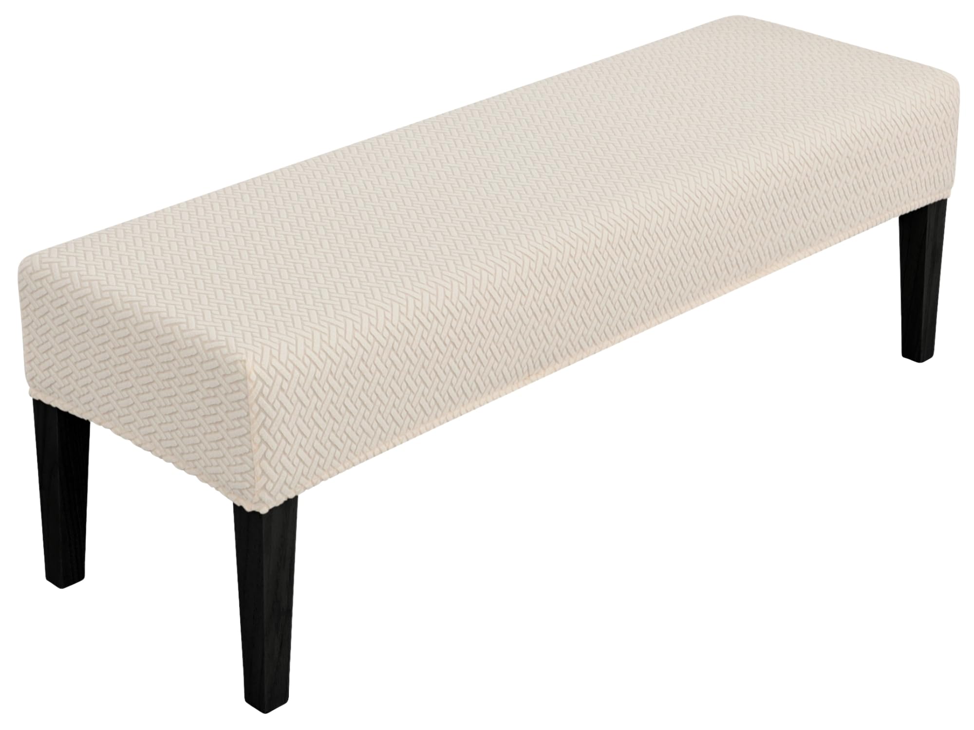 SPRINGRICO Stretch Dining Bench Cover, Removable Bench Slipcover Washable Bench Seat Protector Rectangle Bench Cover for Dining Room, Living Room, Bedroom, Kitchen (S1-Khaki)