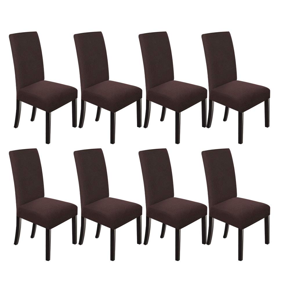 NORTHERN BROTHERS Dining Chair Covers Seat Parson Chair Slipcover for Dining Room Set of 4, Khaki