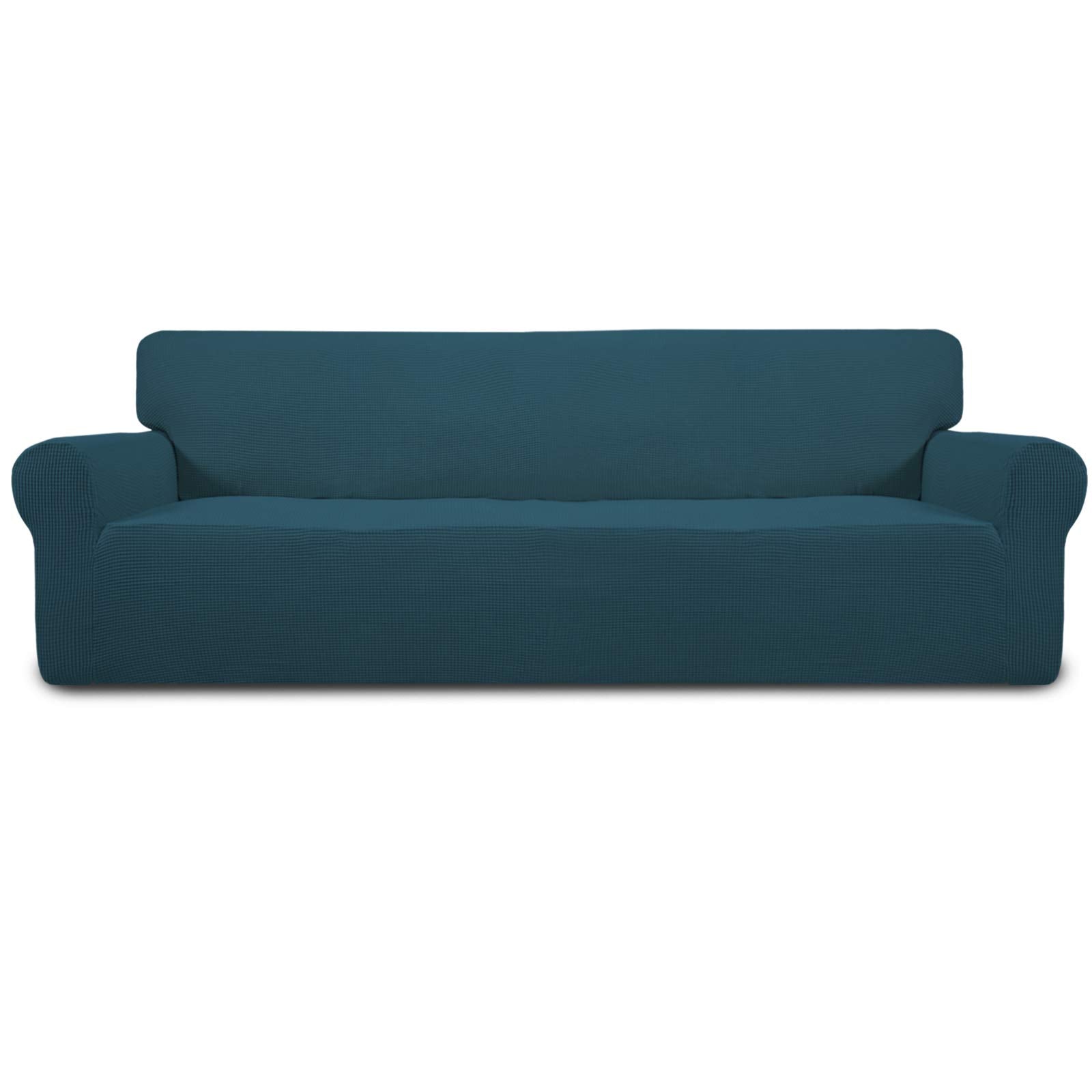 Easy-Going Stretch Sofa Slipcover 1-Piece Sofa Cover Furniture Protector Couch Soft with Elastic Bottom for Kids, Polyester Spandex Jacquard Fabric Small Checks (Sofa, Dark Gray)