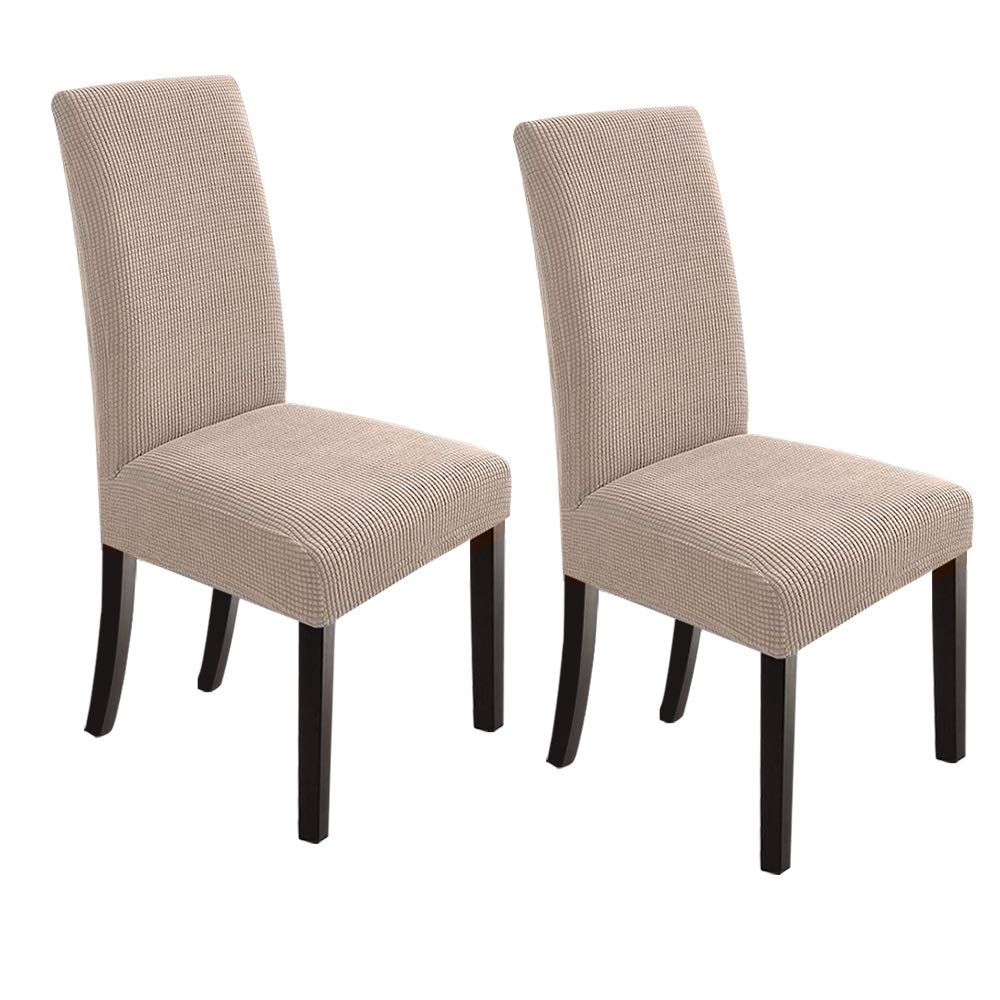 NORTHERN BROTHERS Dining Chair Covers Seat Parson Chair Slipcover for Dining Room Set of 4, Khaki