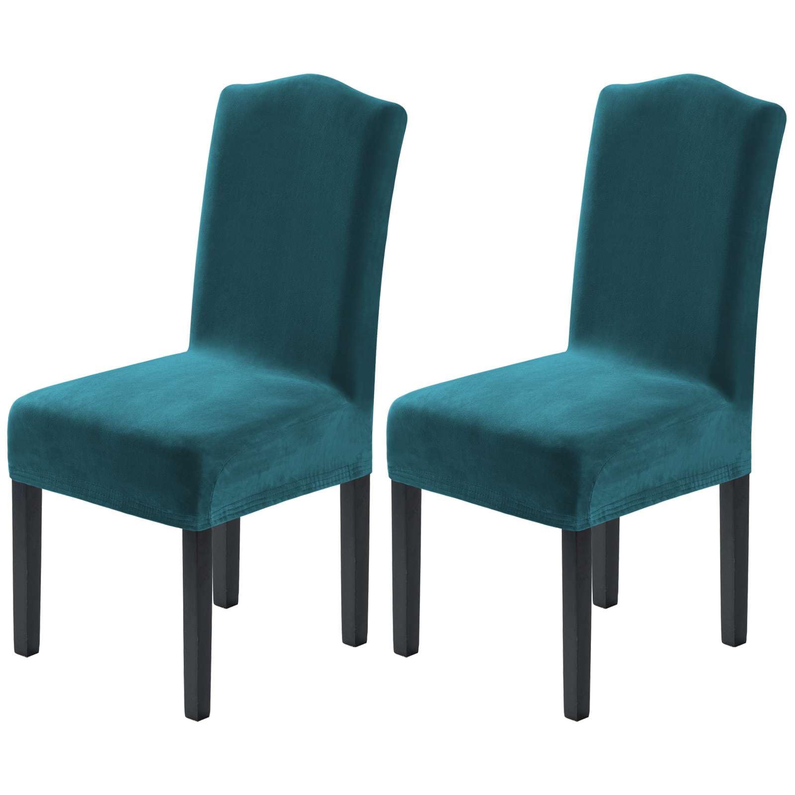 H.VERSAILTEX Dining Chair Covers Stretch for Dining Room Set of 4 Parson Chair Slipcovers Protectors, Soft Thick Solid Velvet Fabric Washable, Taupe