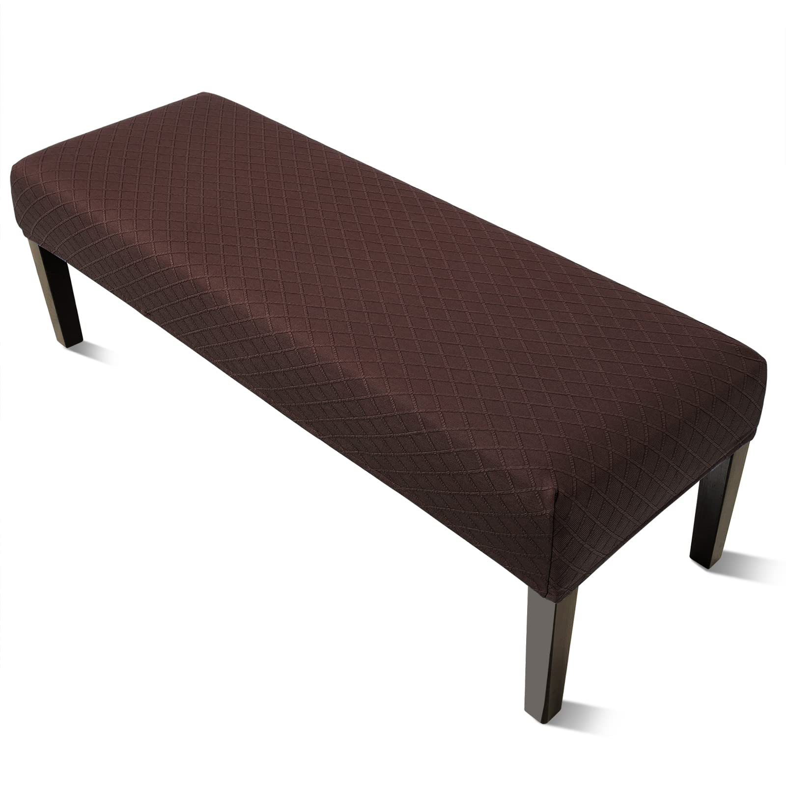 YISUN Dining Room Bench Covers, PU Leather Waterproof Upholstered Bench Slipcover, Removable Washable Bench Seat Protectors for Living Room, Bedroom, Kitchen(PU Coffee)