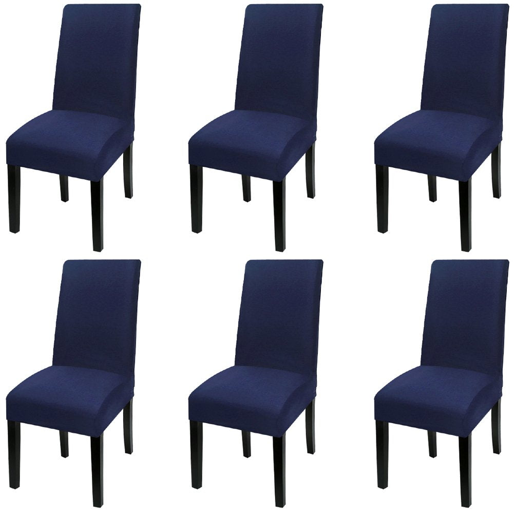 Fuloon Chair Covers for Dining Room 6 Pack, Solid Stretch Dining Chair Covers, Washable Kitchen Slip Covers, Parson Chair Covers Set of 6 (Gray Lotus, 6 Pack)