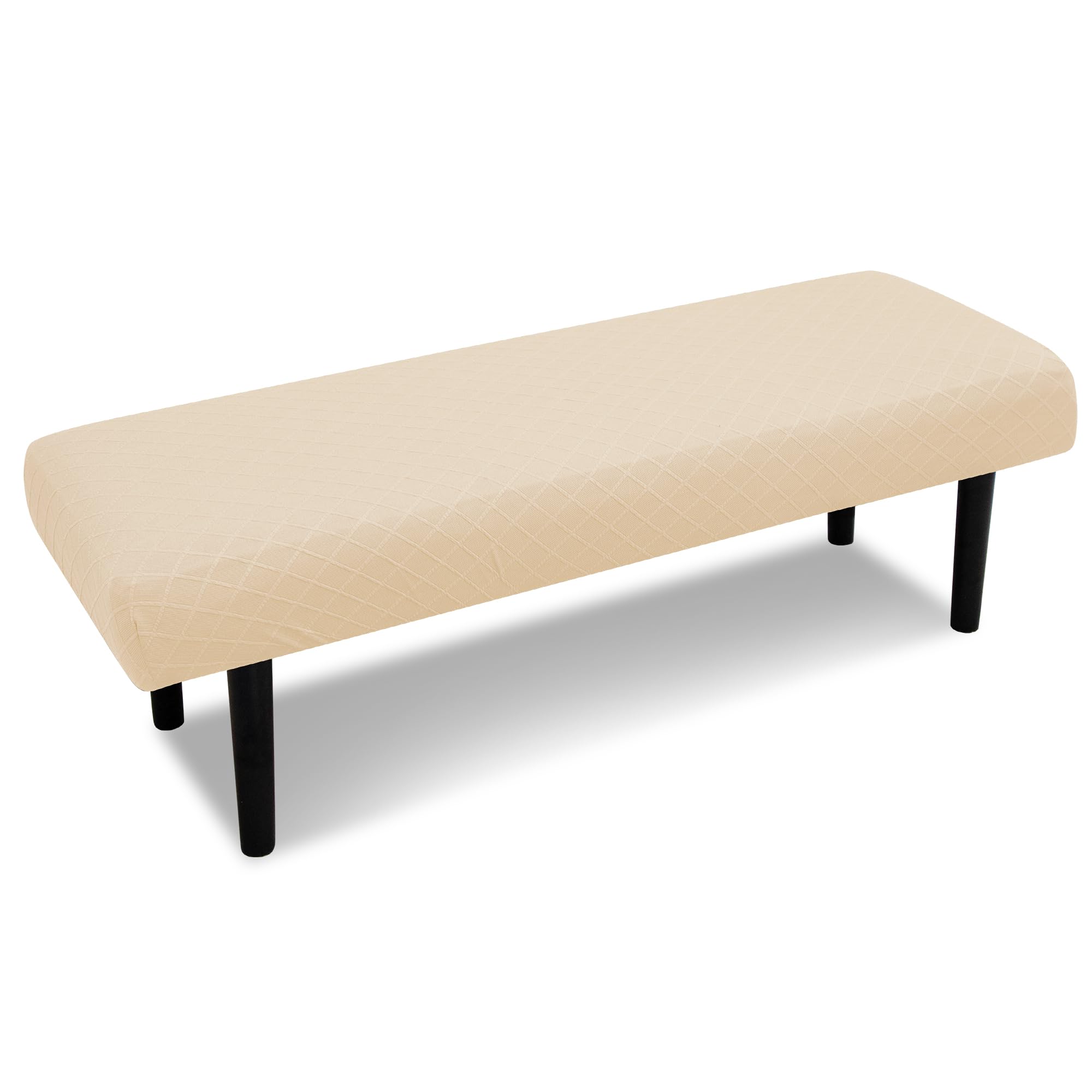 Stretch Bench Covers, Bench Seat Covers, Bench Cushions Covers, Printed Bench Seat Protector, Washable Bench Slipcover, Rectangle Bench Covers for Dining Room, Living Room, Kitchen(Leaf grey)