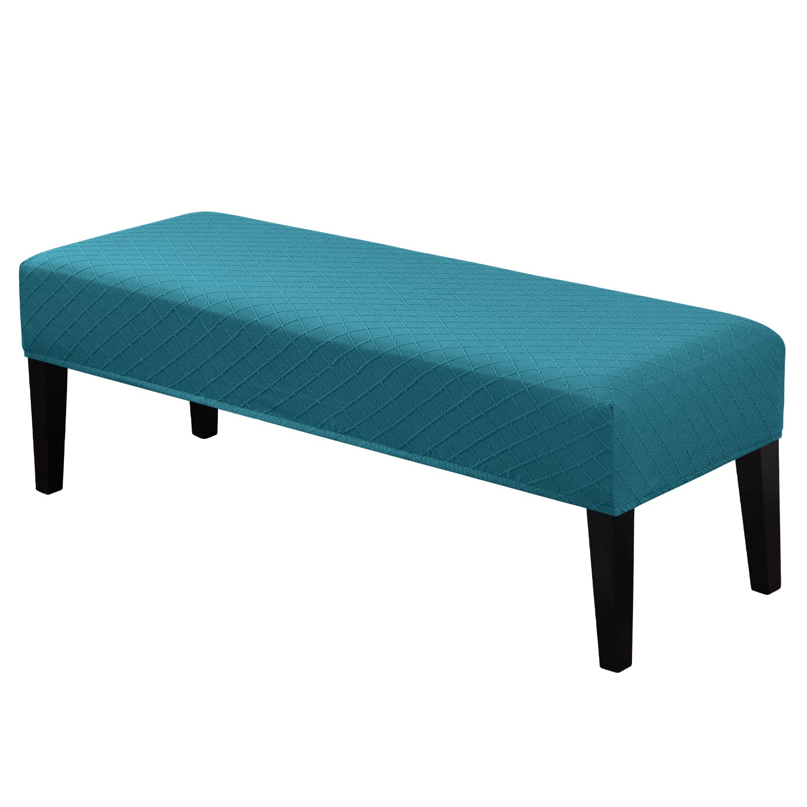 Lebaley Waterproof Stretch Bench Cover – Quilted Pattern, Elastic Rectangular Bench Seat Cover, Washable Bench Slipcover for Dining Room, Entryway & Kitchen (Black)
