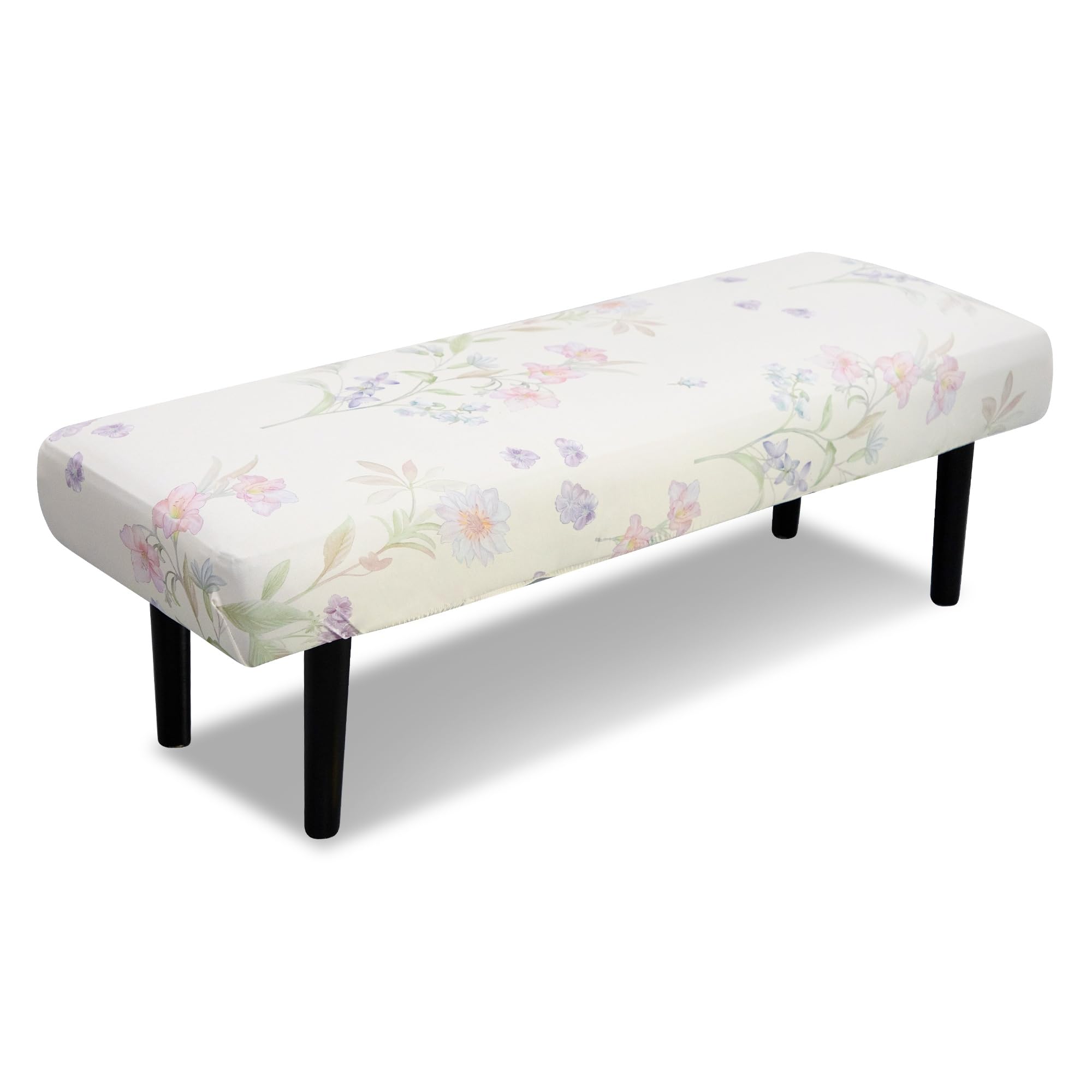 Stretch Bench Covers, Bench Seat Covers, Bench Cushions Covers, Printed Bench Seat Protector, Washable Bench Slipcover, Rectangle Bench Covers for Dining Room, Living Room, Kitchen (Flowers)