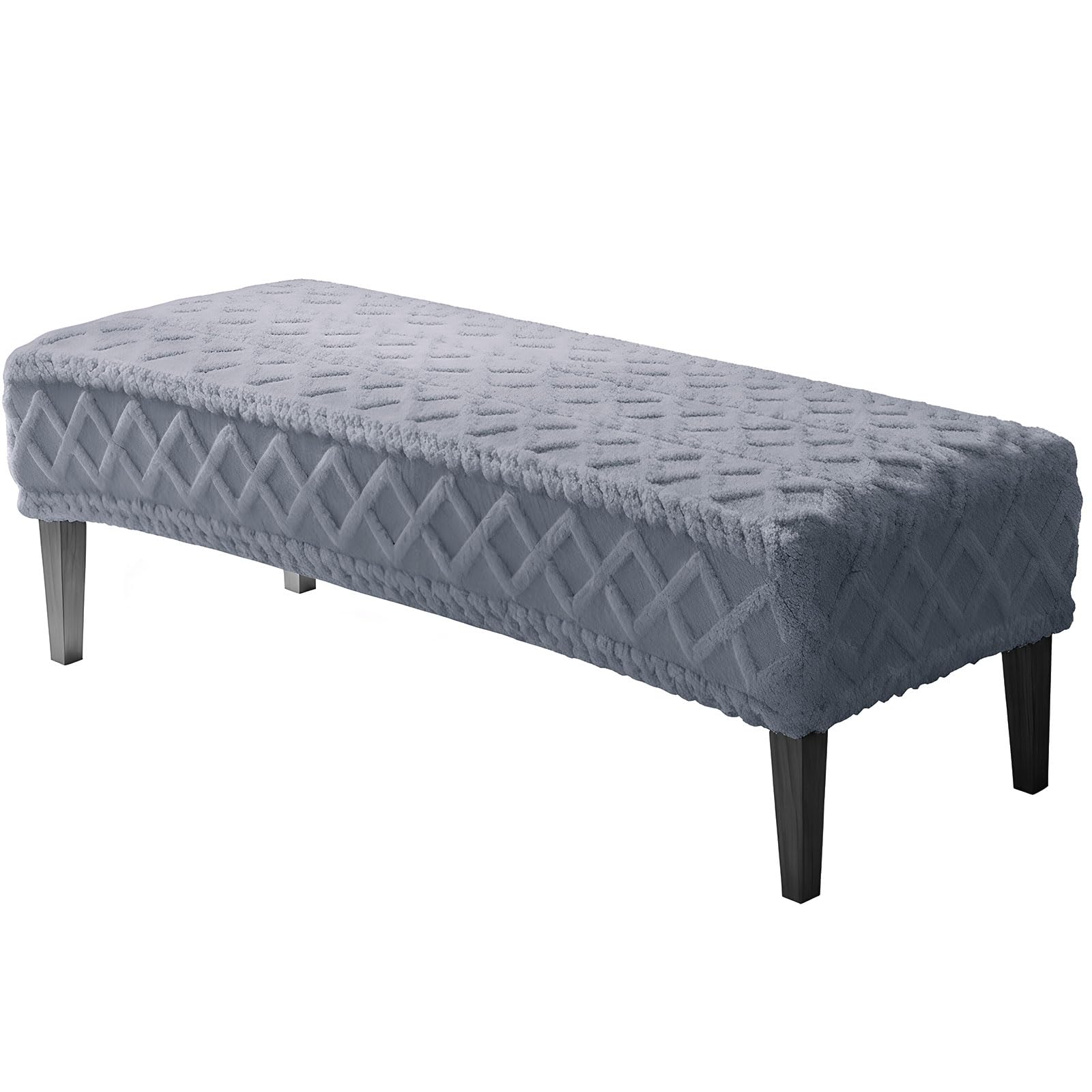 Stretch Jacquard Dining Bench Cover, Slipcover Rectangle Soft Seat Protector Cover Dustproof Removable for Dining Room Living Room Bedroom Kitchen Hotel Fits 39.4~55.1 Inch Benches(Beige)