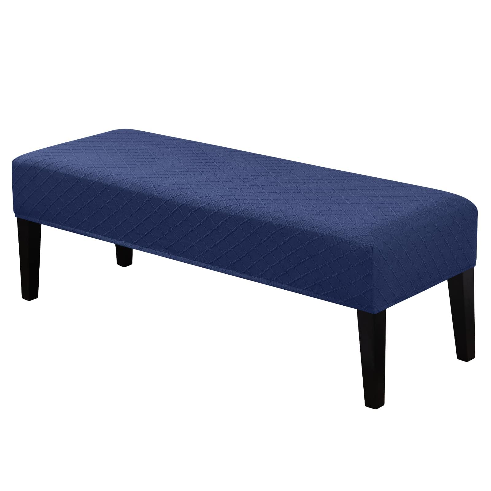 Lebaley Waterproof Stretch Bench Cover – Quilted Pattern, Elastic Rectangular Bench Seat Cover, Washable Bench Slipcover for Dining Room, Entryway & Kitchen (Black)