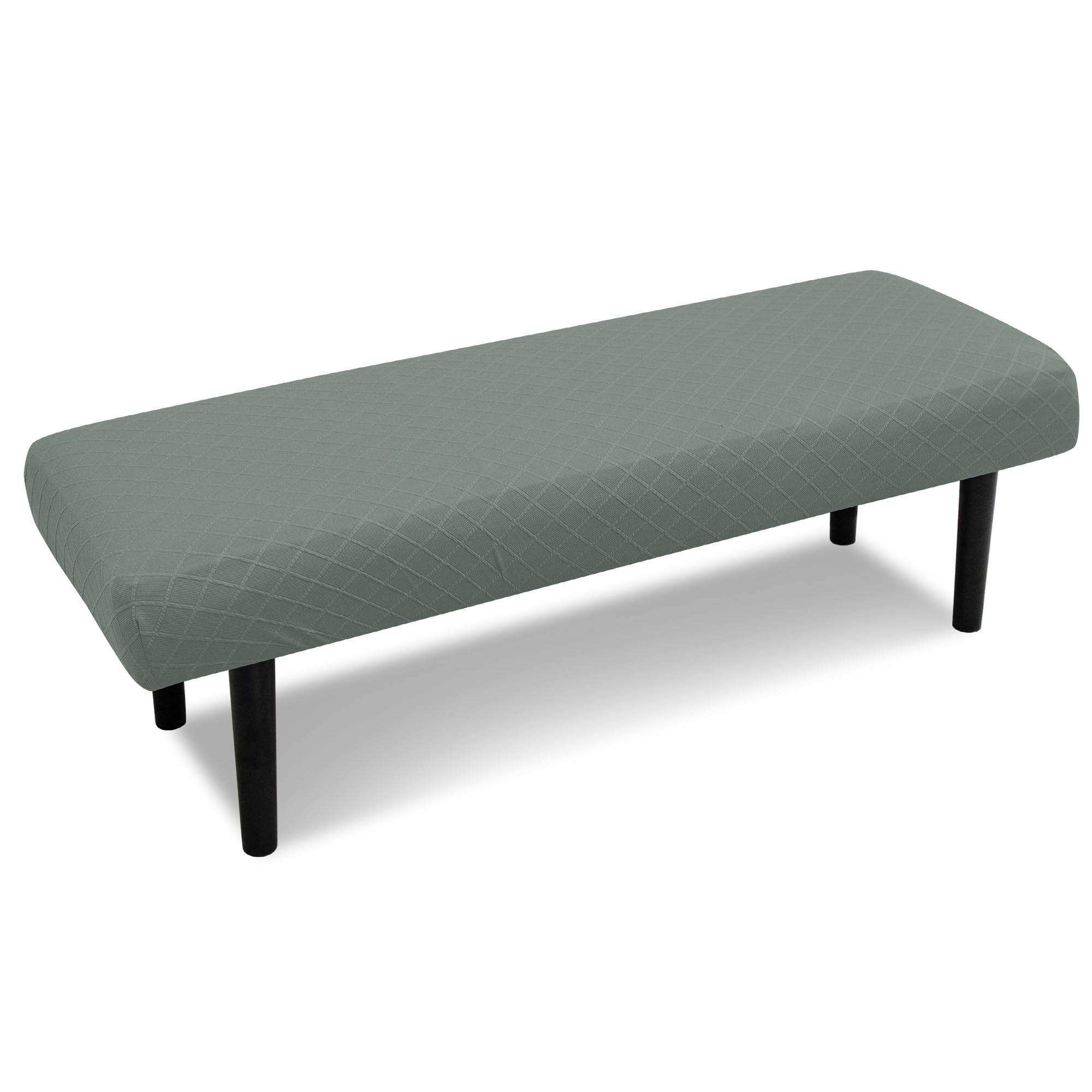 Stretch Bench Covers, Bench Seat Covers, Bench Cushions Covers, Printed Bench Seat Protector, Washable Bench Slipcover, Rectangle Bench Covers for Dining Room, Living Room, Kitchen(Leaf grey)