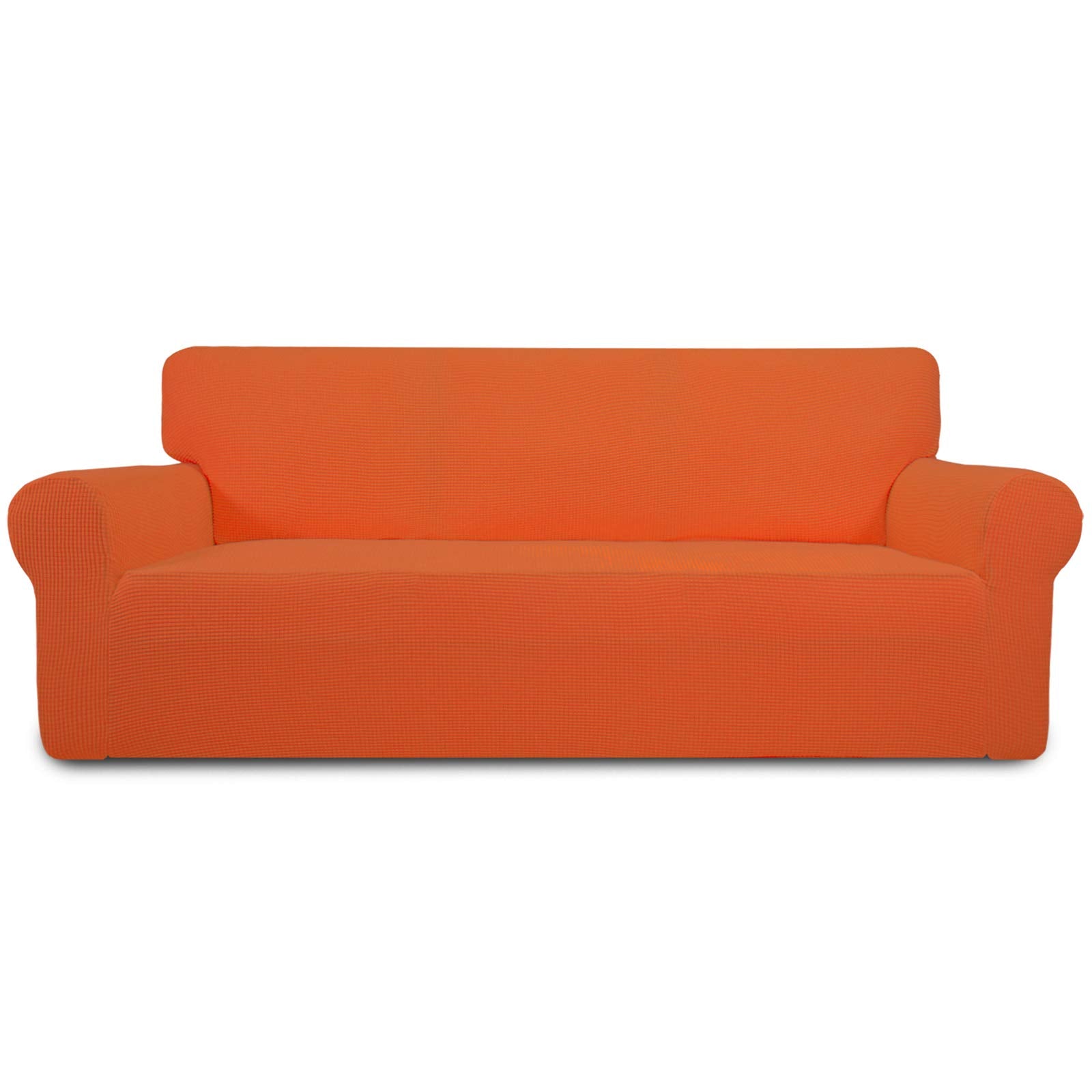 Easy-Going Stretch Sofa Slipcover 1-Piece Sofa Cover Furniture Protector Couch Soft with Elastic Bottom for Kids, Polyester Spandex Jacquard Fabric Small Checks (Sofa, Black)