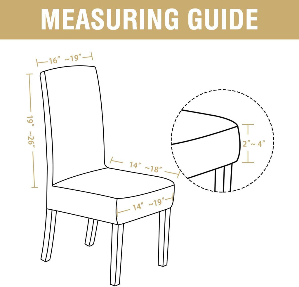 H.VERSAILTEX Dining Chair Covers Stretch for Dining Room Set of 4 Parson Chair Slipcovers Protectors, Soft Thick Solid Velvet Fabric Washable, Taupe