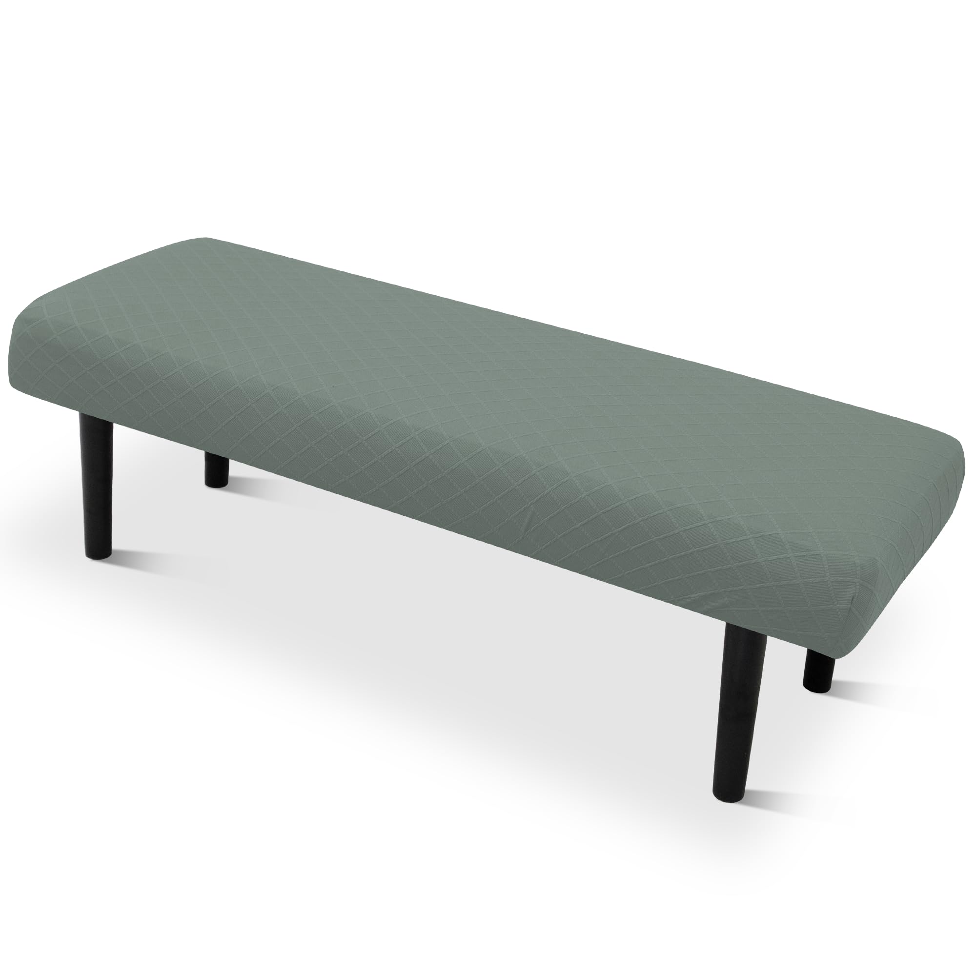 Stretch Bench Seat Cover, Reusable Slipcover for Dining Room & Bedroom, Removable Washable Rectangular Bench Covers, Elastic Fit for Home Furniture(Light Gray)