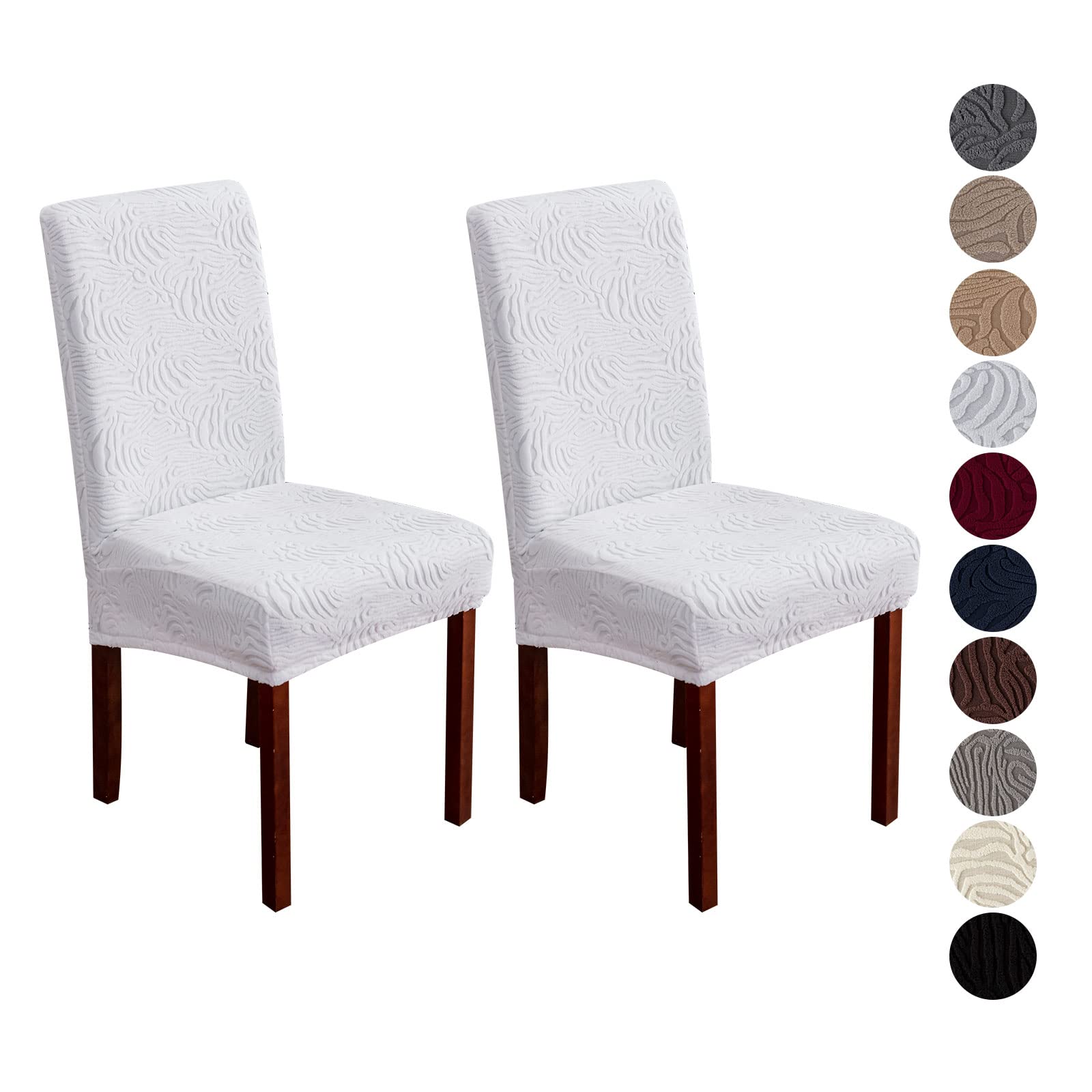 Dining Chair Covers, Chair Covers for Dining Room Stretch Parsons Chair Slipcover, for Dining Room Kitchen Chair Protector Cover, Removable, Washable (Beige, 6 Pack)