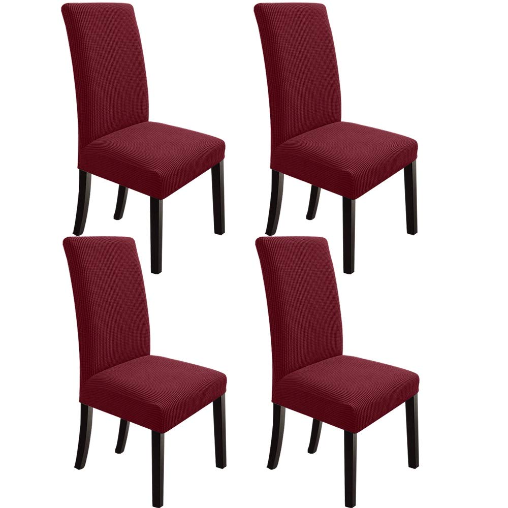 NORTHERN BROTHERS Dining Chair Covers Seat Parson Chair Slipcover for Dining Room Set of 4, Khaki