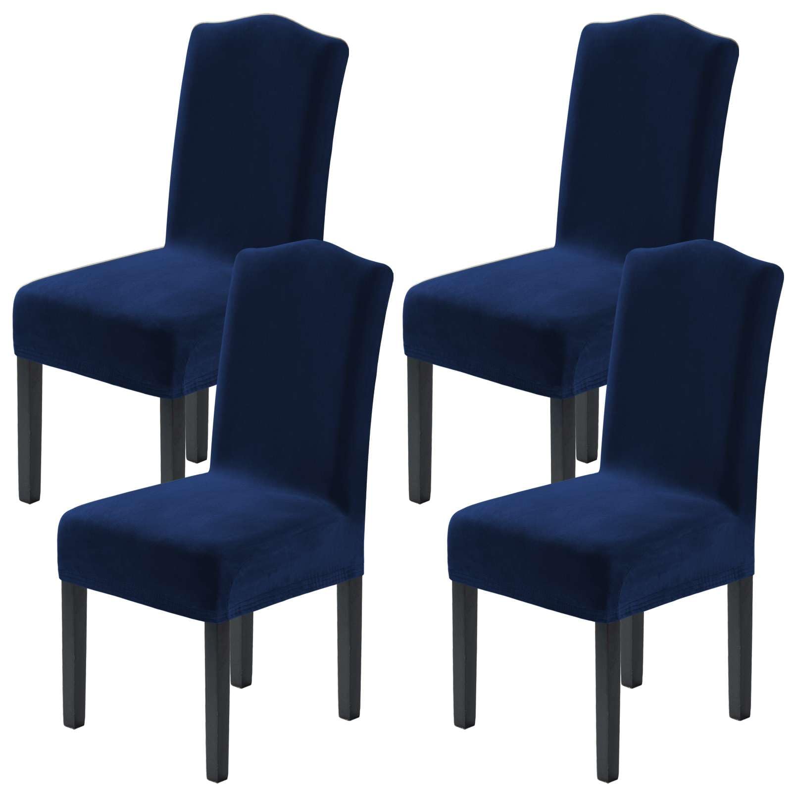 H.VERSAILTEX Dining Chair Covers Stretch for Dining Room Set of 4 Parson Chair Slipcovers Protectors, Soft Thick Solid Velvet Fabric Washable, Taupe