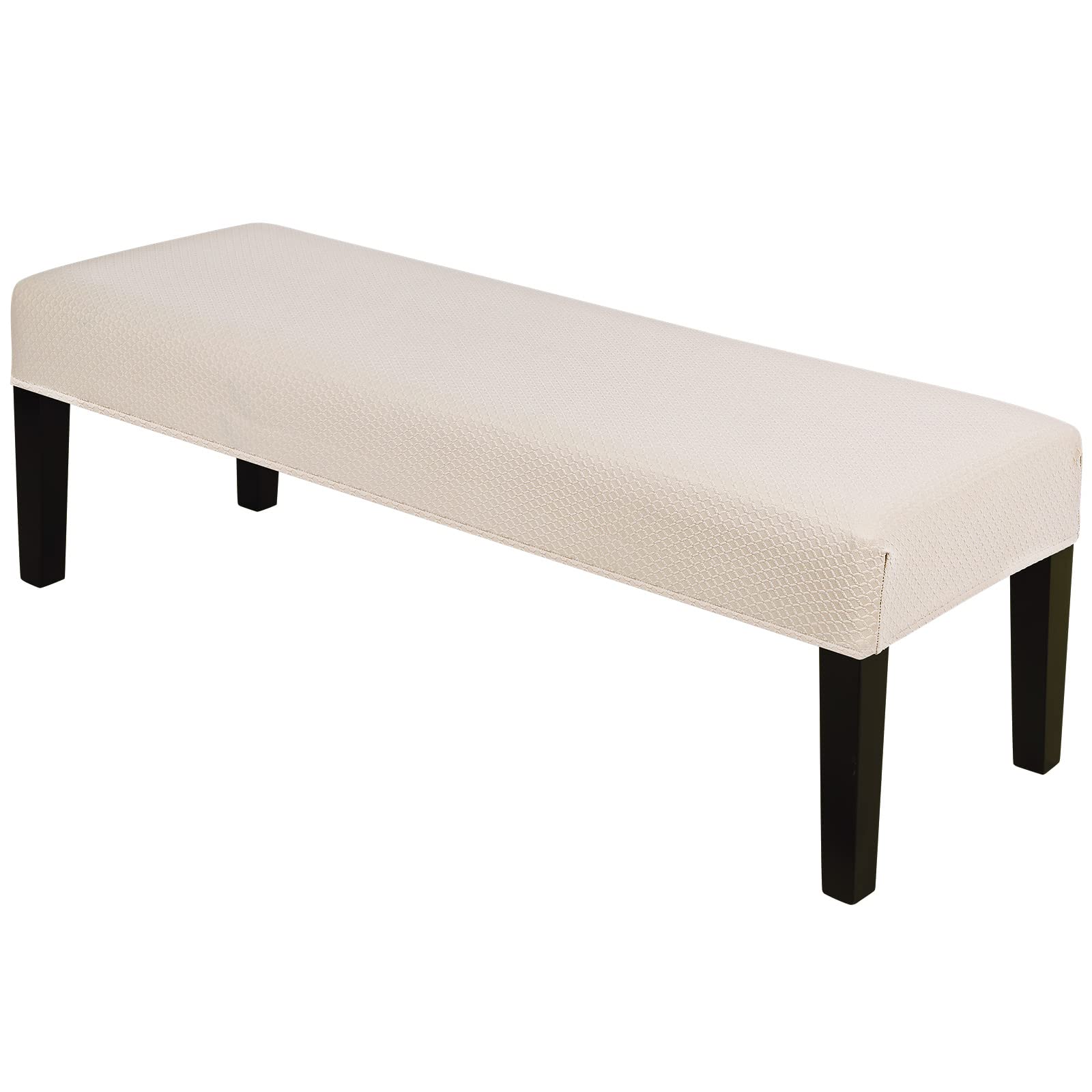 SearchI Dining Bench Cover, Stretch Washable Long Bench Seat Covers, Rectangle Dining Table Bench Slipover for Dining Room, Living Room, Kitchen(Beige)