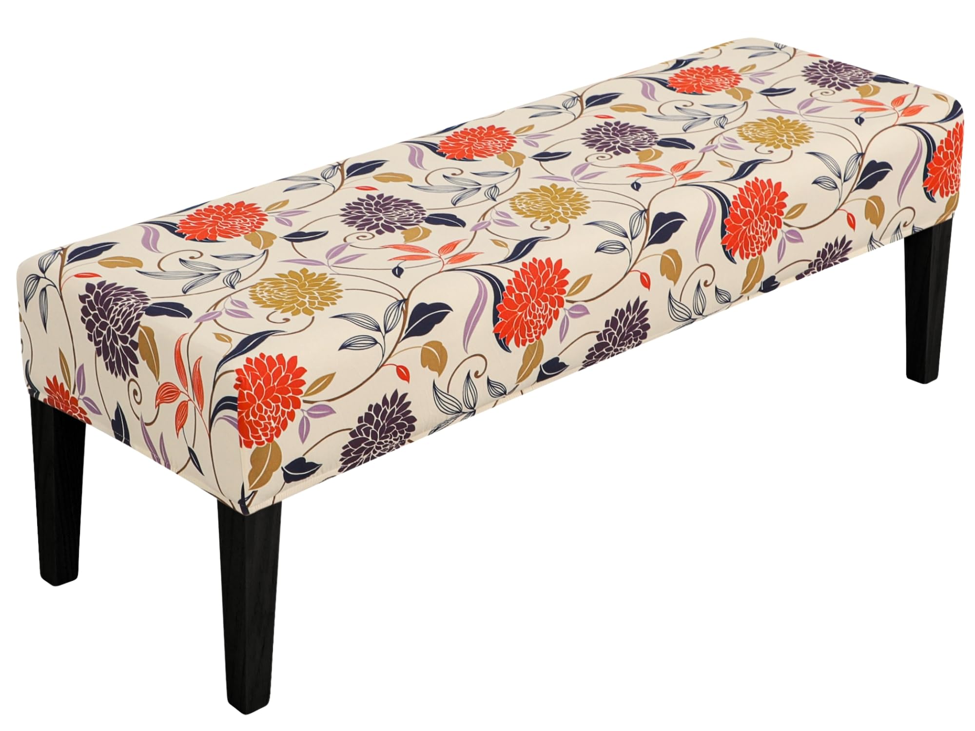 SPRINGRICO Stretch Dining Bench Cover, Removable Bench Slipcover Washable Bench Seat Protector Rectangle Bench Cover for Dining Room, Living Room, Bedroom, Kitchen (S1-Khaki)