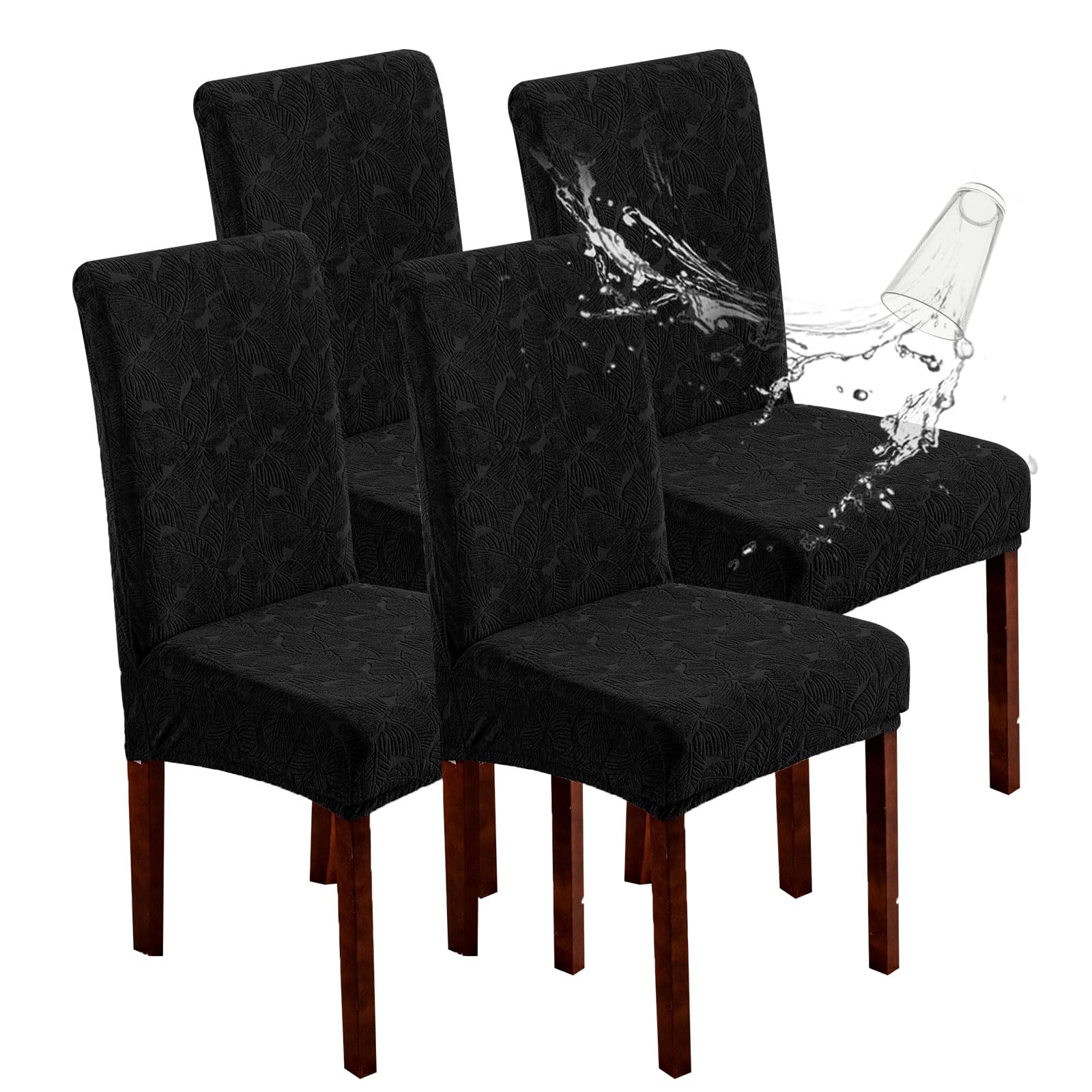 Waterproof Dining Chair Covers, Chair Covers for Dining Room Stretch Parsons Chair Slipcover, for Dining Room Kitchen Chair Protector Cover, Removable, Washable