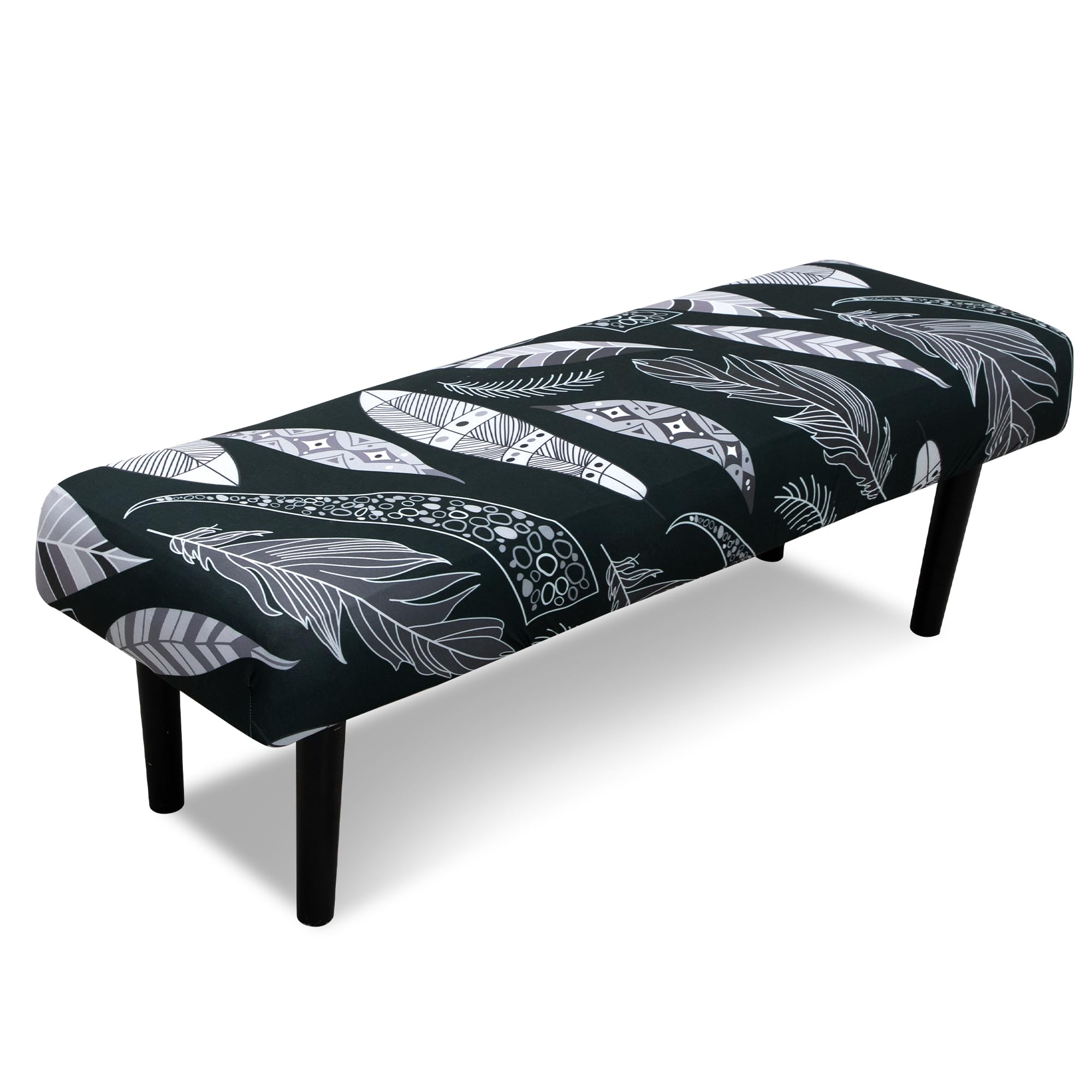 Stretch Bench Covers, Bench Seat Covers, Bench Cushions Covers, Printed Bench Seat Protector, Washable Bench Slipcover, Rectangle Bench Covers for Dining Room, Living Room, Kitchen (Flowers)