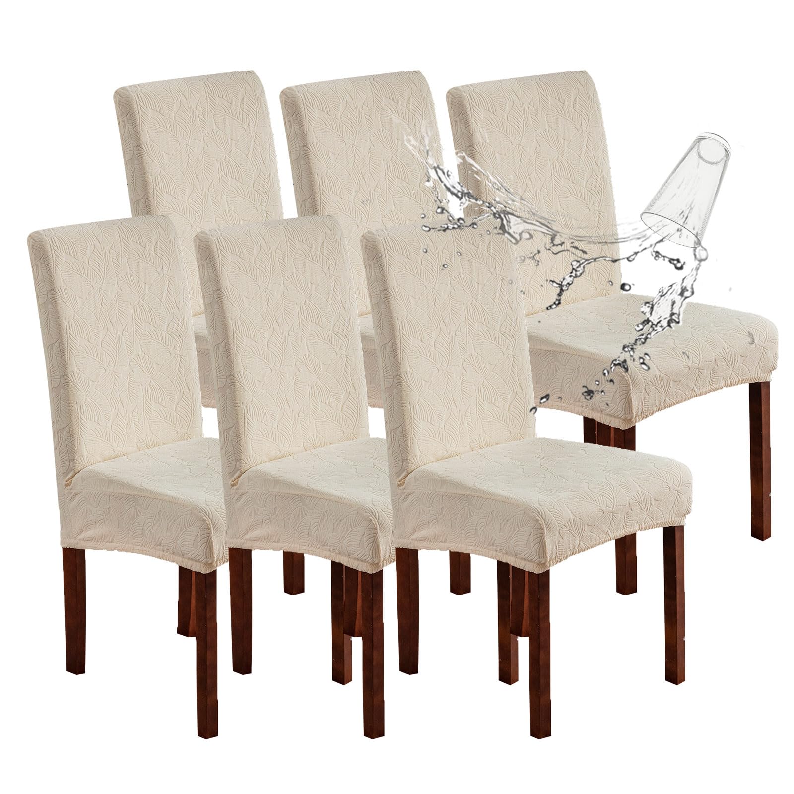Waterproof Dining Chair Covers, Chair Covers for Dining Room Stretch Parsons Chair Slipcover, for Dining Room Kitchen Chair Protector Cover, Removable, Washable