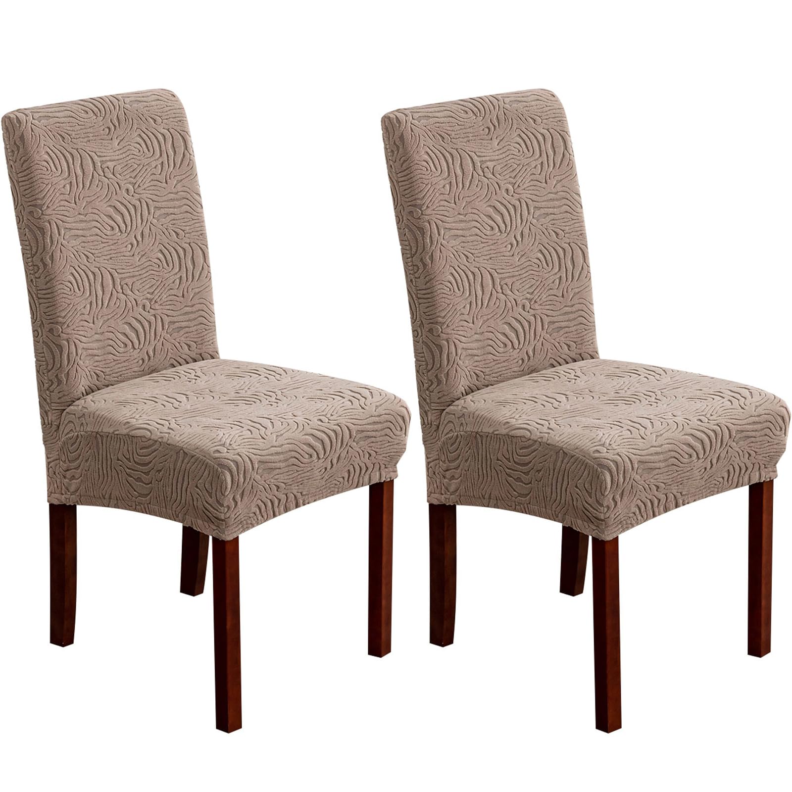 Dining Chair Covers, Chair Covers for Dining Room Stretch Parsons Chair Slipcover, for Dining Room Kitchen Chair Protector Cover, Removable, Washable (Beige, 6 Pack)