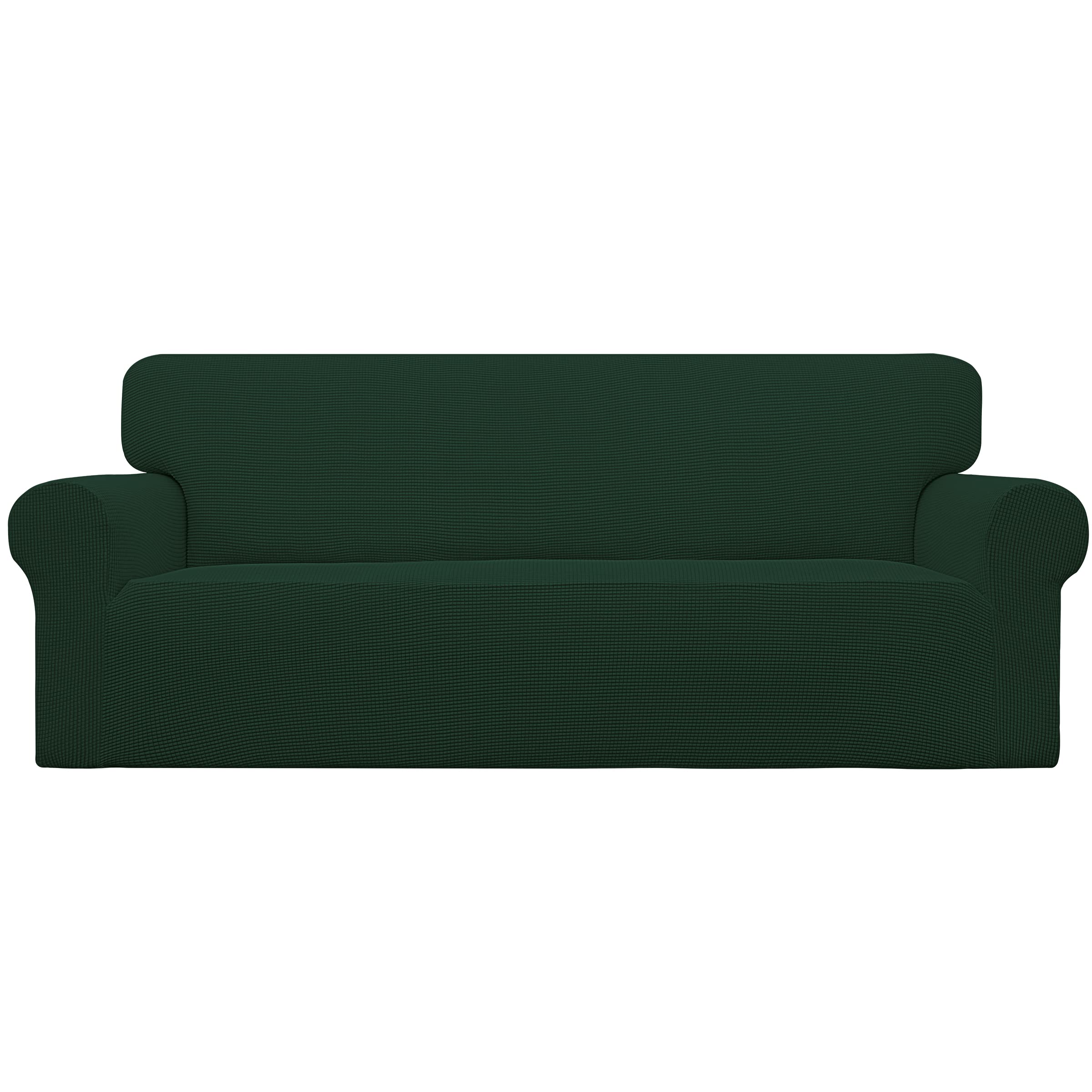 Easy-Going Stretch Sofa Slipcover 1-Piece Sofa Cover Furniture Protector Couch Soft with Elastic Bottom for Kids, Polyester Spandex Jacquard Fabric Small Checks (Sofa, Black)