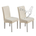 Chair Covers for Dining Chairs,100% Waterproof Dining Chair Covers Set of 4,Removable Stretch Parsons Slip,Washable Seat Protector for Kitchen Beige