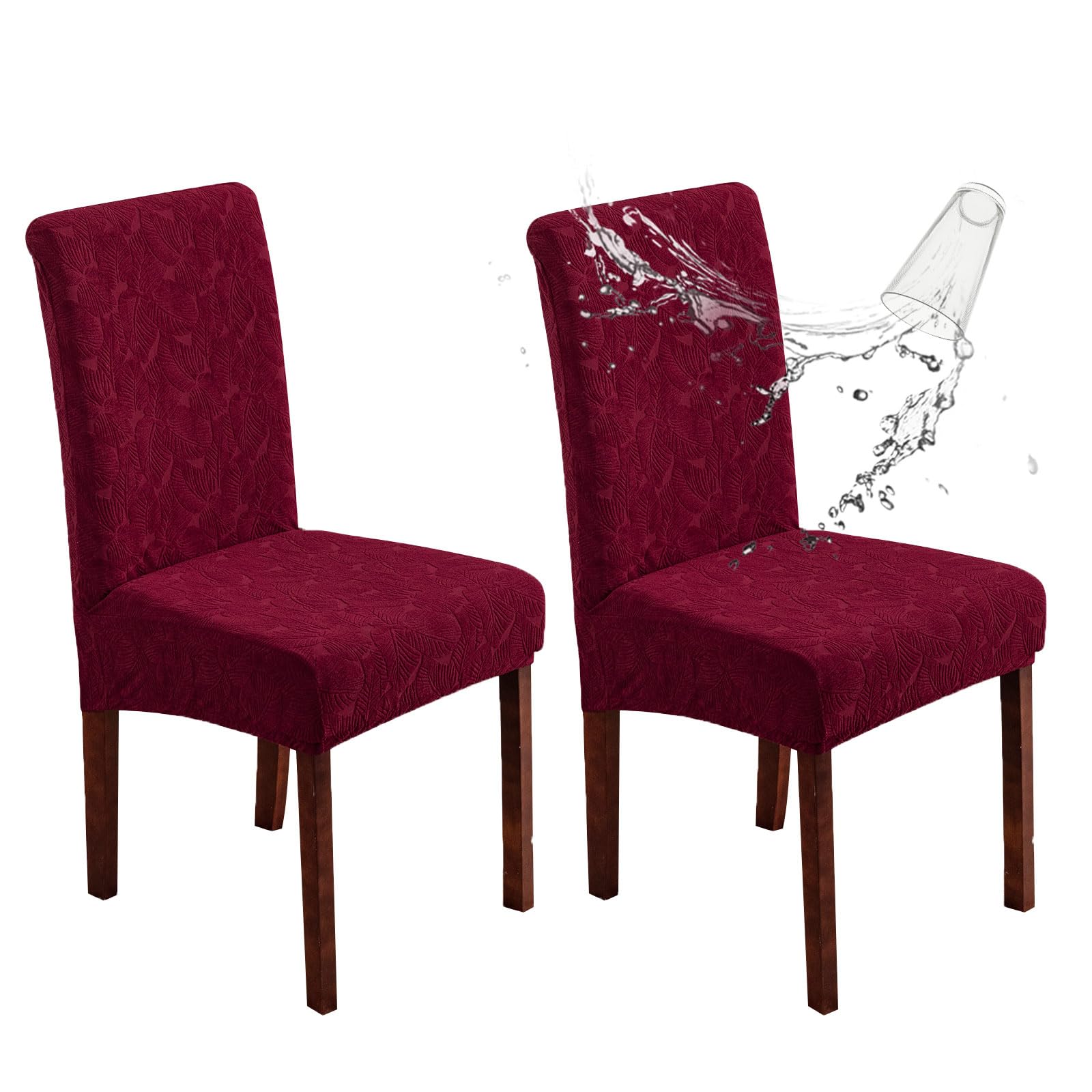 Waterproof Dining Chair Covers, Chair Covers for Dining Room Stretch Parsons Chair Slipcover, for Dining Room Kitchen Chair Protector Cover, Removable, Washable