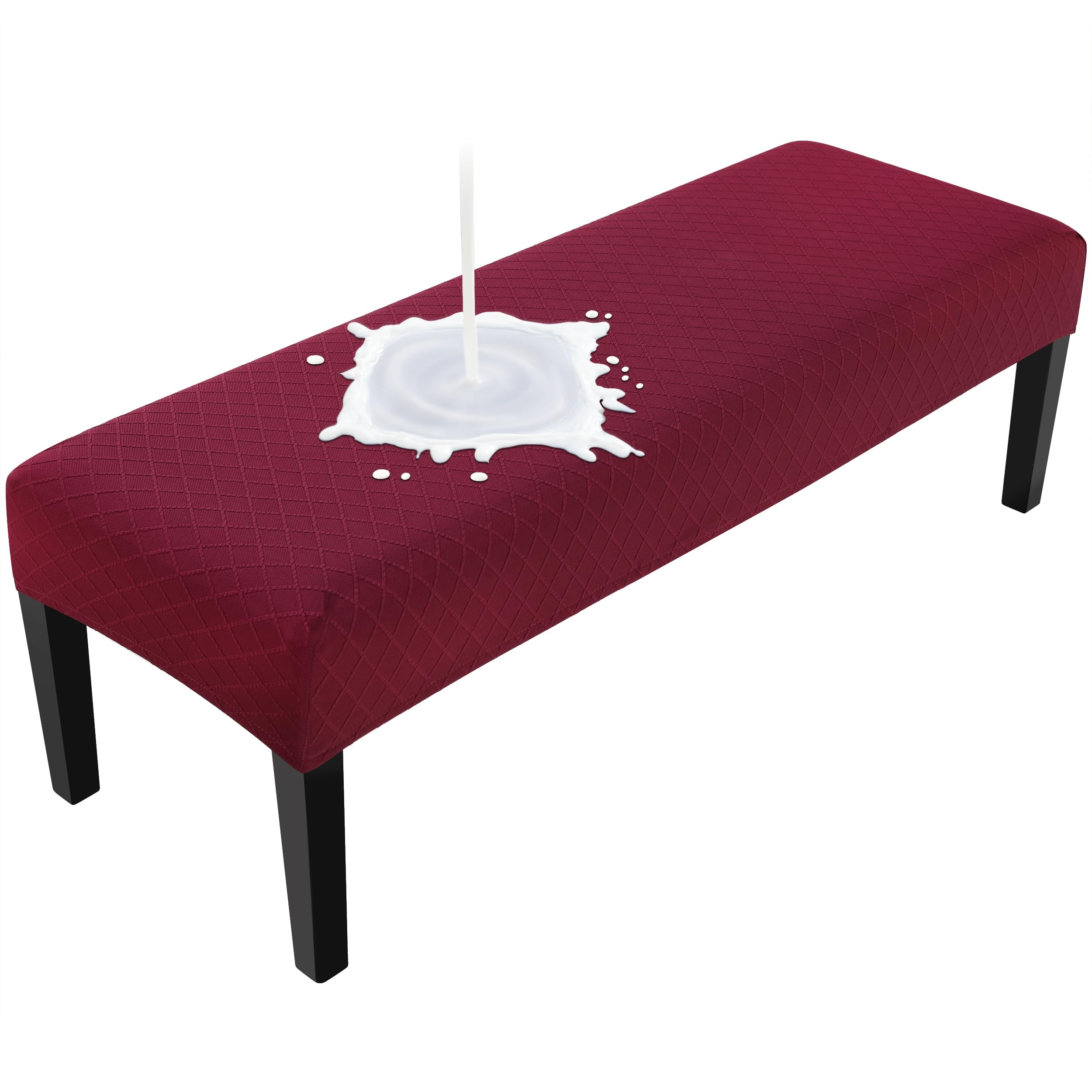 Fuloon Waterproof Dining Bench Cover, Removable Bench Slipcover Washable Bench Seat Protector Cover for Living Room, Bedroom, Kitchen (Beige)