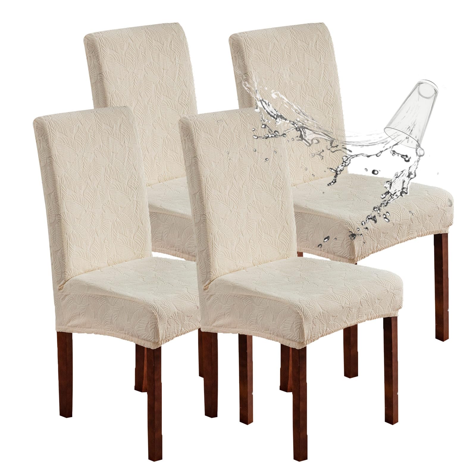 Waterproof Dining Chair Covers, Chair Covers for Dining Room Stretch Parsons Chair Slipcover, for Dining Room Kitchen Chair Protector Cover, Removable, Washable