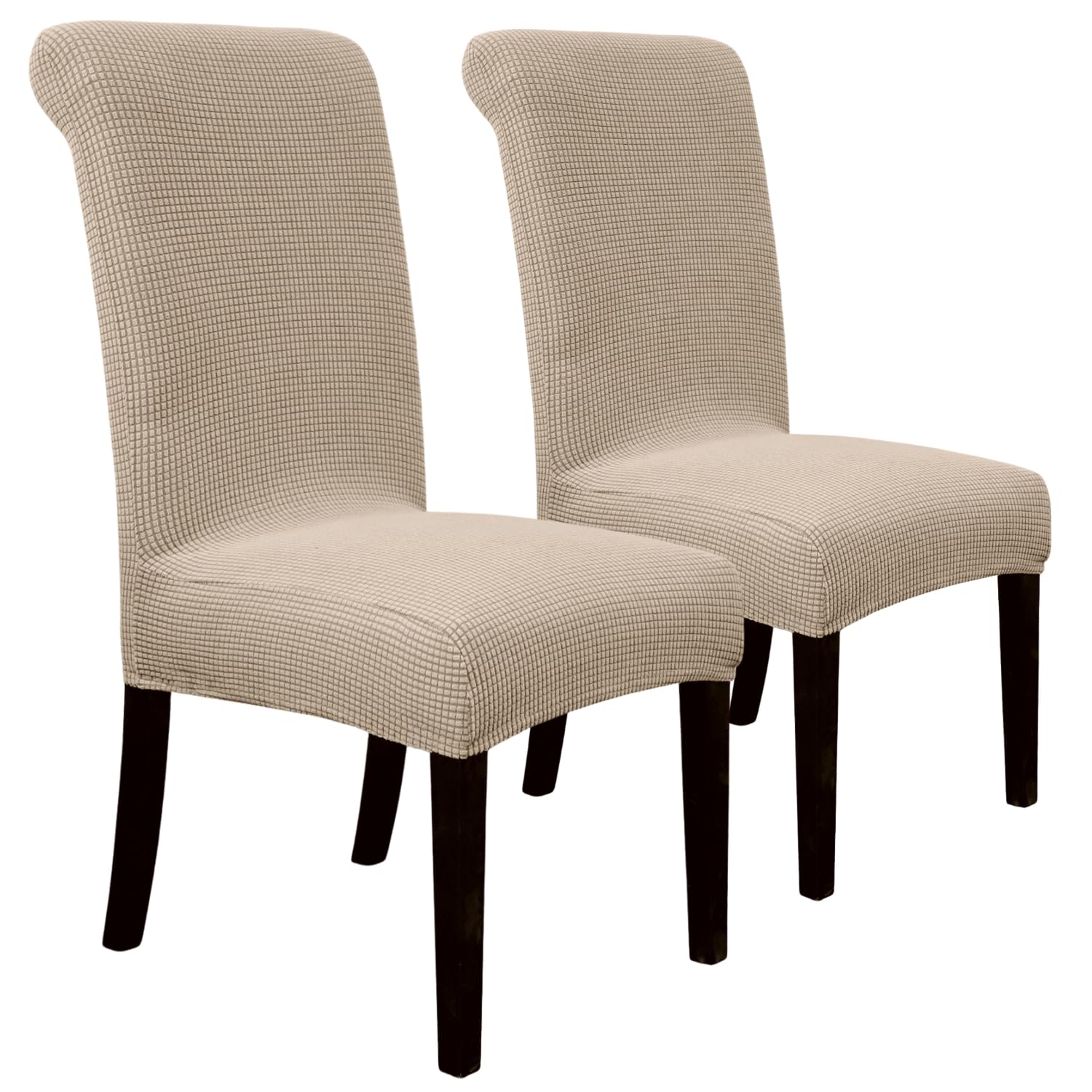 SPRINGRICO 4 Pack Dining Room Chair Covers with seat Belt, Stretch Parsons Chair Slipcover Washable Kitchen Dining Chair Cover Removable Seat Protector Set of 4, S3- Warm Cream