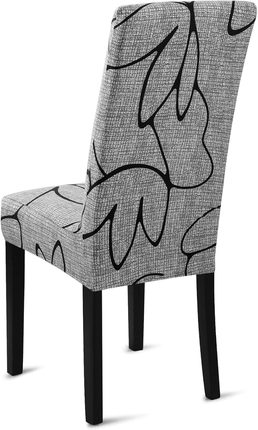 Fuloon Chair Covers for Dining Room 6 Pack, Solid Stretch Dining Chair Covers, Washable Kitchen Slip Covers, Parson Chair Covers Set of 6 (Gray Lotus, 6 Pack)