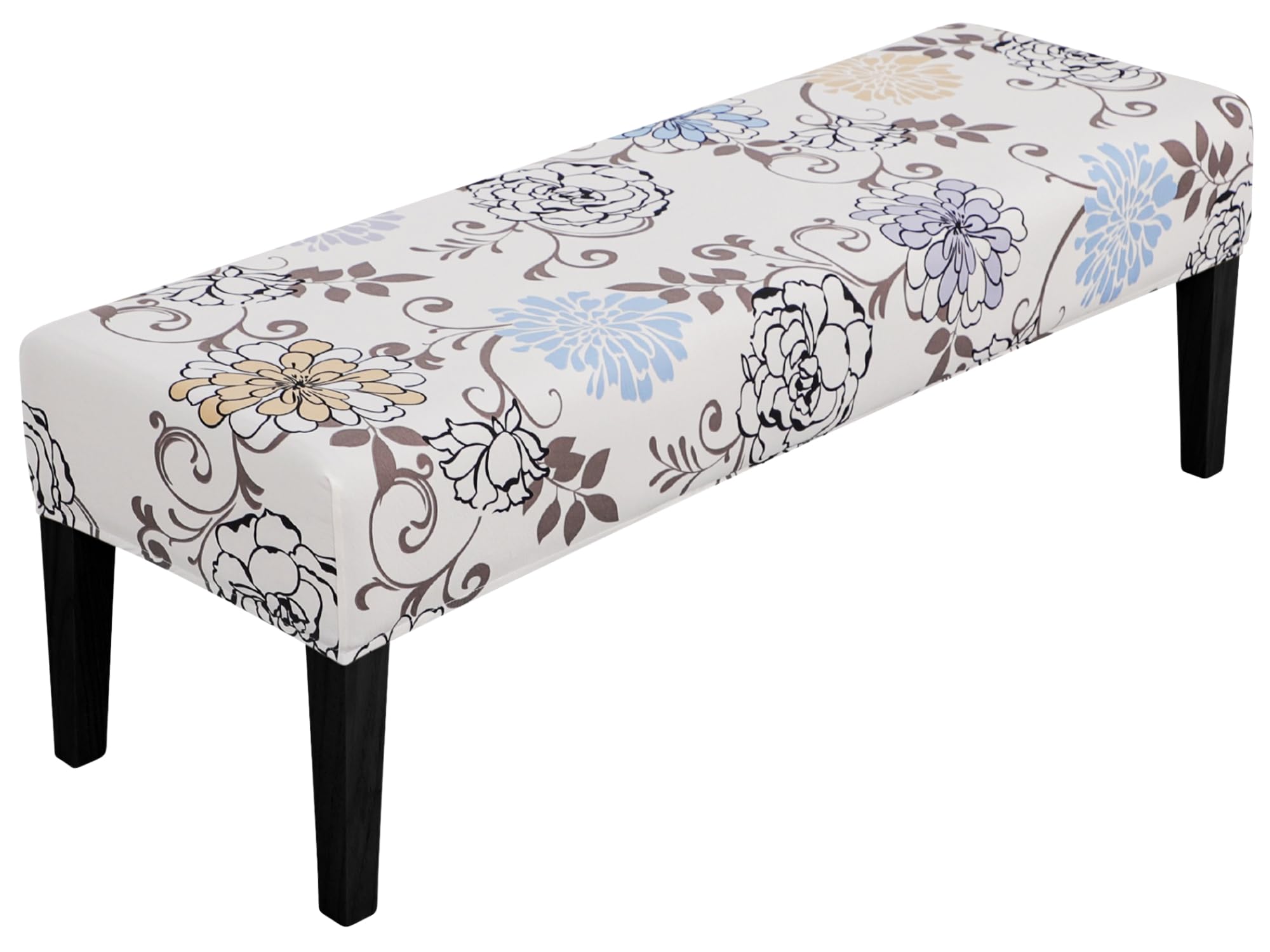 SPRINGRICO Stretch Dining Bench Cover, Removable Bench Slipcover Washable Bench Seat Protector Rectangle Bench Cover for Dining Room, Living Room, Bedroom, Kitchen (S1-Khaki)