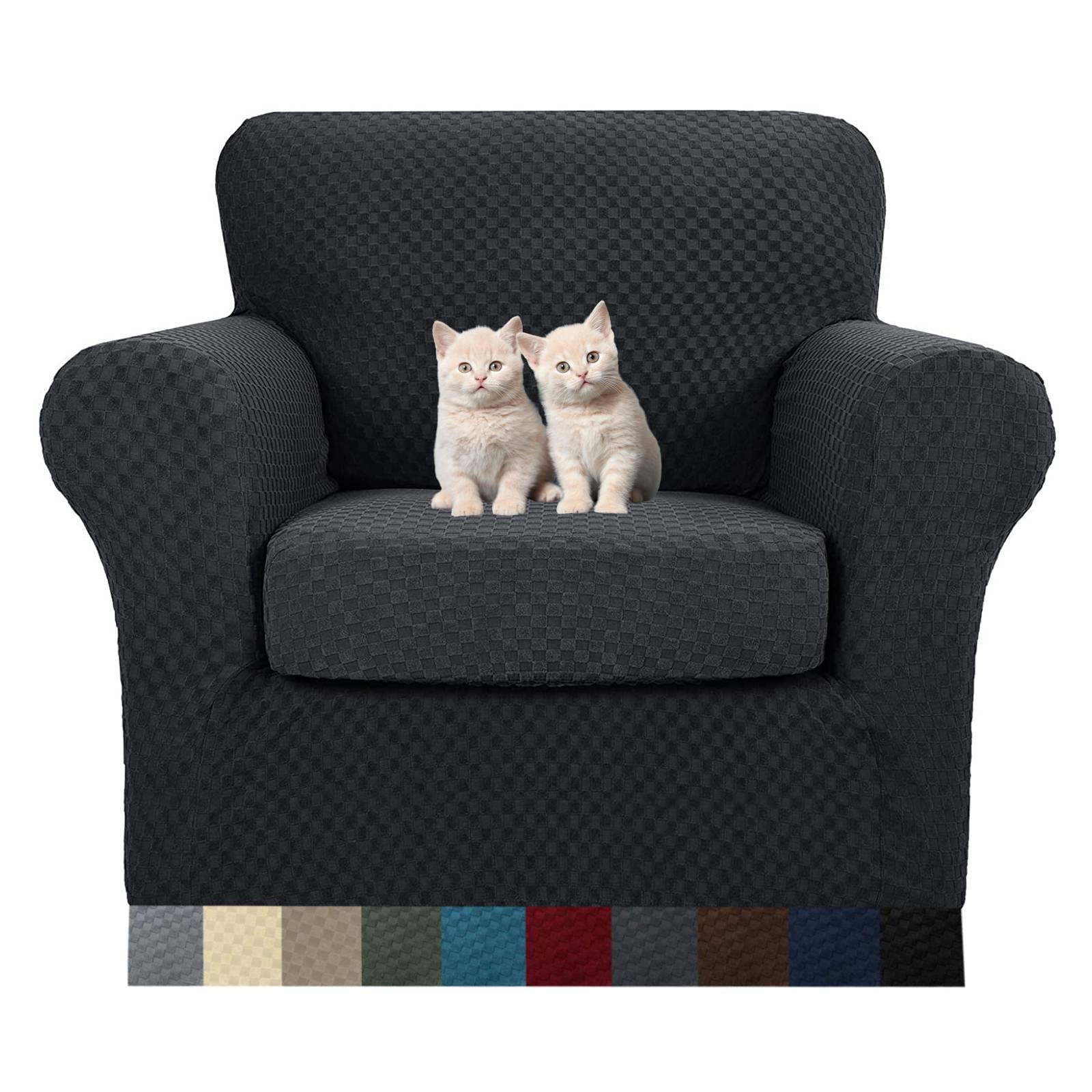 MAXIJIN 4 Piece Couch Covers for 3 Cushion Couch Super Stretch Non Slip Couch Cover for Dogs Pet Friendly Elastic Jacquard Furniture Protector Sofa Slipcovers (Sofa, Light Gray)