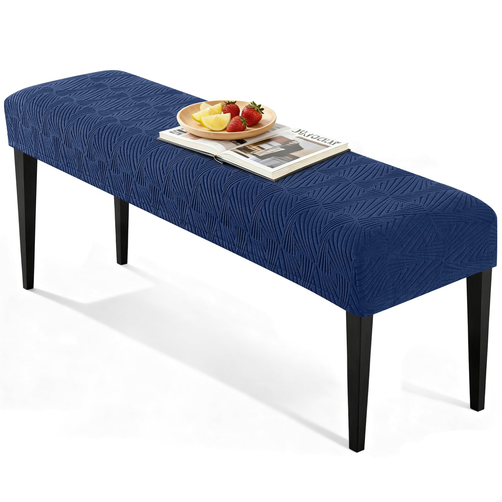 VANSOFY Dining Bench Cover, Stretch Jacaquard Bench Seat Cushion Covers, Rectangular Washable Bench Covers Slipcover for Dining Room, Bedroom, Kitchen, Living Room (Gray)