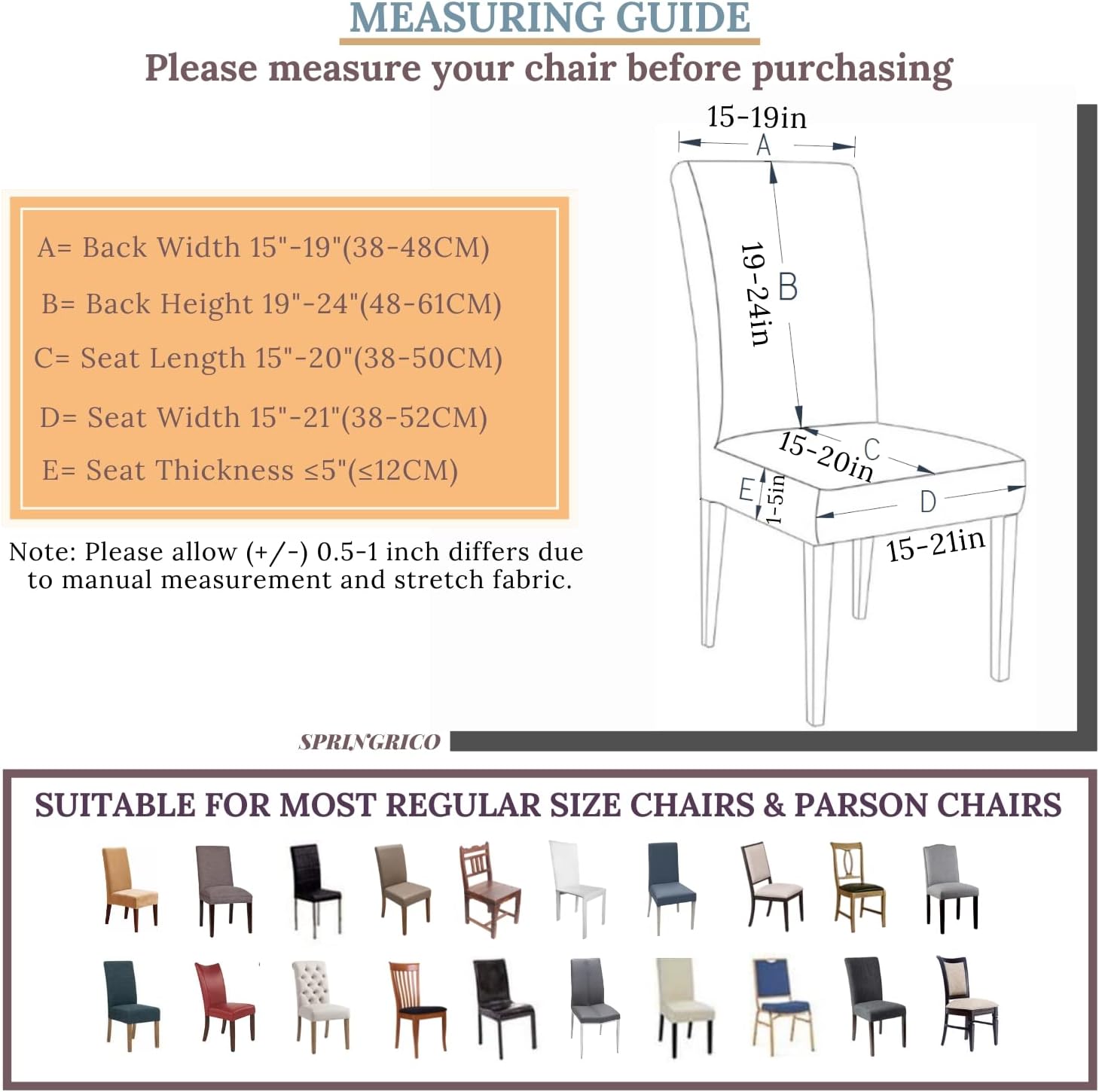 SPRINGRICO 4 Pack Dining Room Chair Covers with seat Belt, Stretch Parsons Chair Slipcover Washable Kitchen Dining Chair Cover Removable Seat Protector Set of 4, S3- Warm Cream