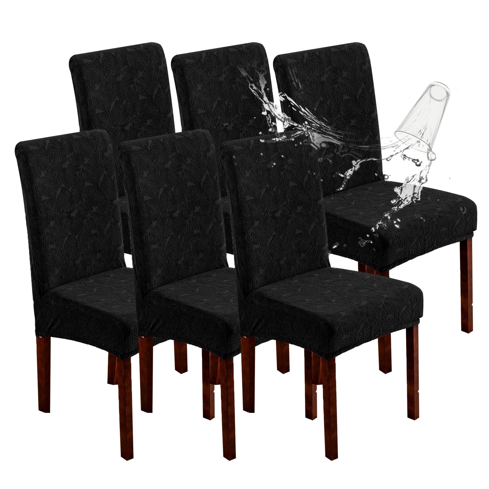 Waterproof Dining Chair Covers, Chair Covers for Dining Room Stretch Parsons Chair Slipcover, for Dining Room Kitchen Chair Protector Cover, Removable, Washable