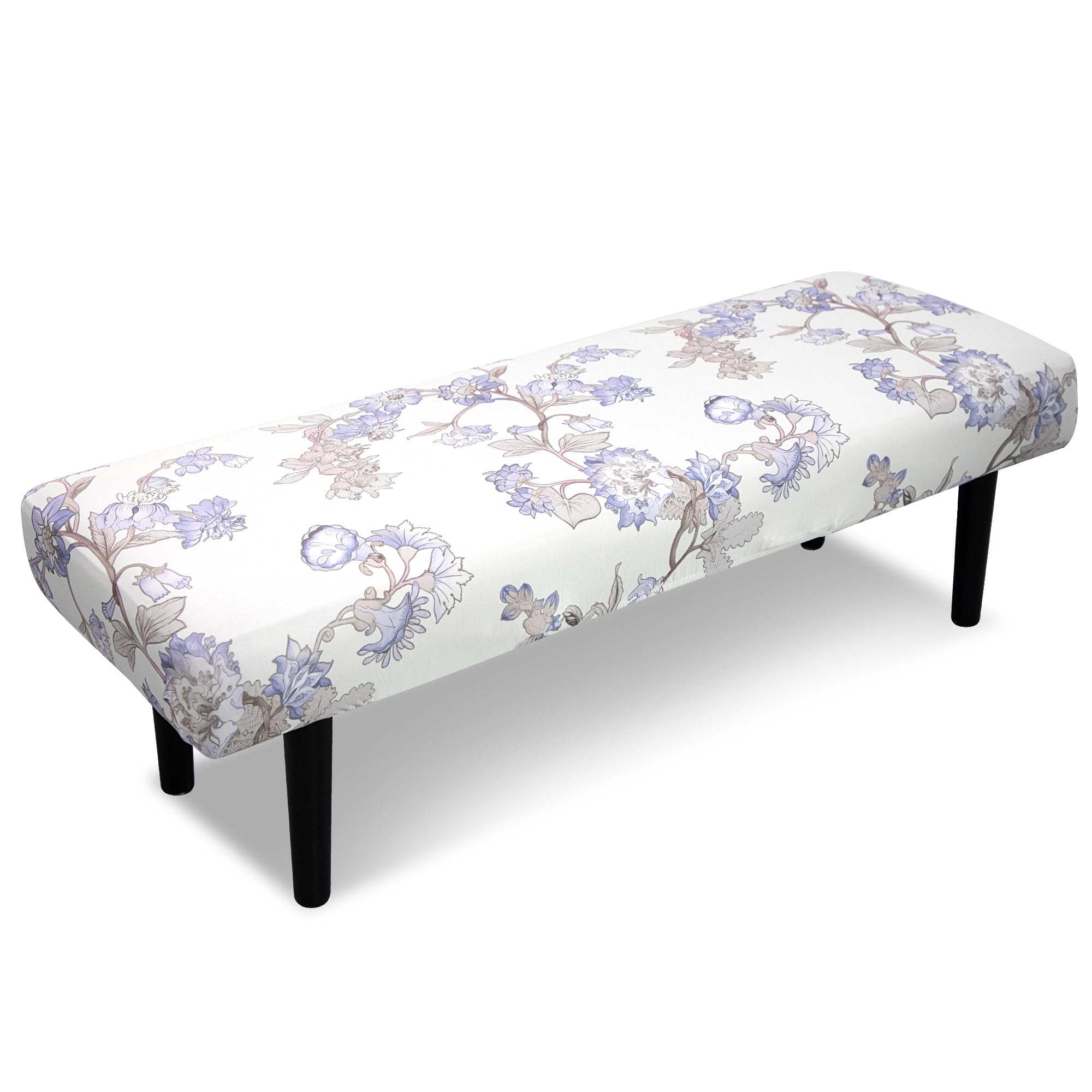 Stretch Bench Covers, Bench Seat Covers, Bench Cushions Covers, Printed Bench Seat Protector, Washable Bench Slipcover, Rectangle Bench Covers for Dining Room, Living Room, Kitchen (Flowers)
