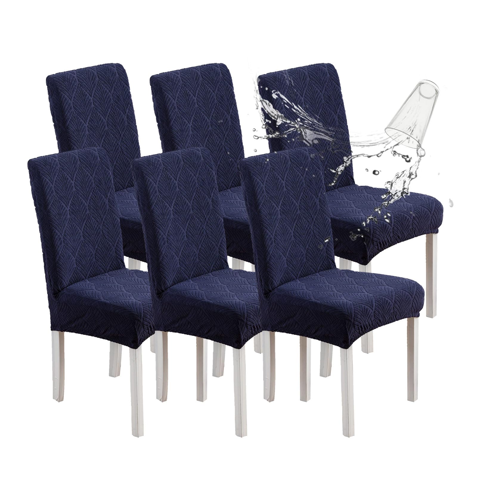 Chair Covers for Dining Chairs,100% Waterproof Dining Chair Covers Set of 4,Removable Stretch Parsons Slip,Washable Seat Protector for Kitchen Beige