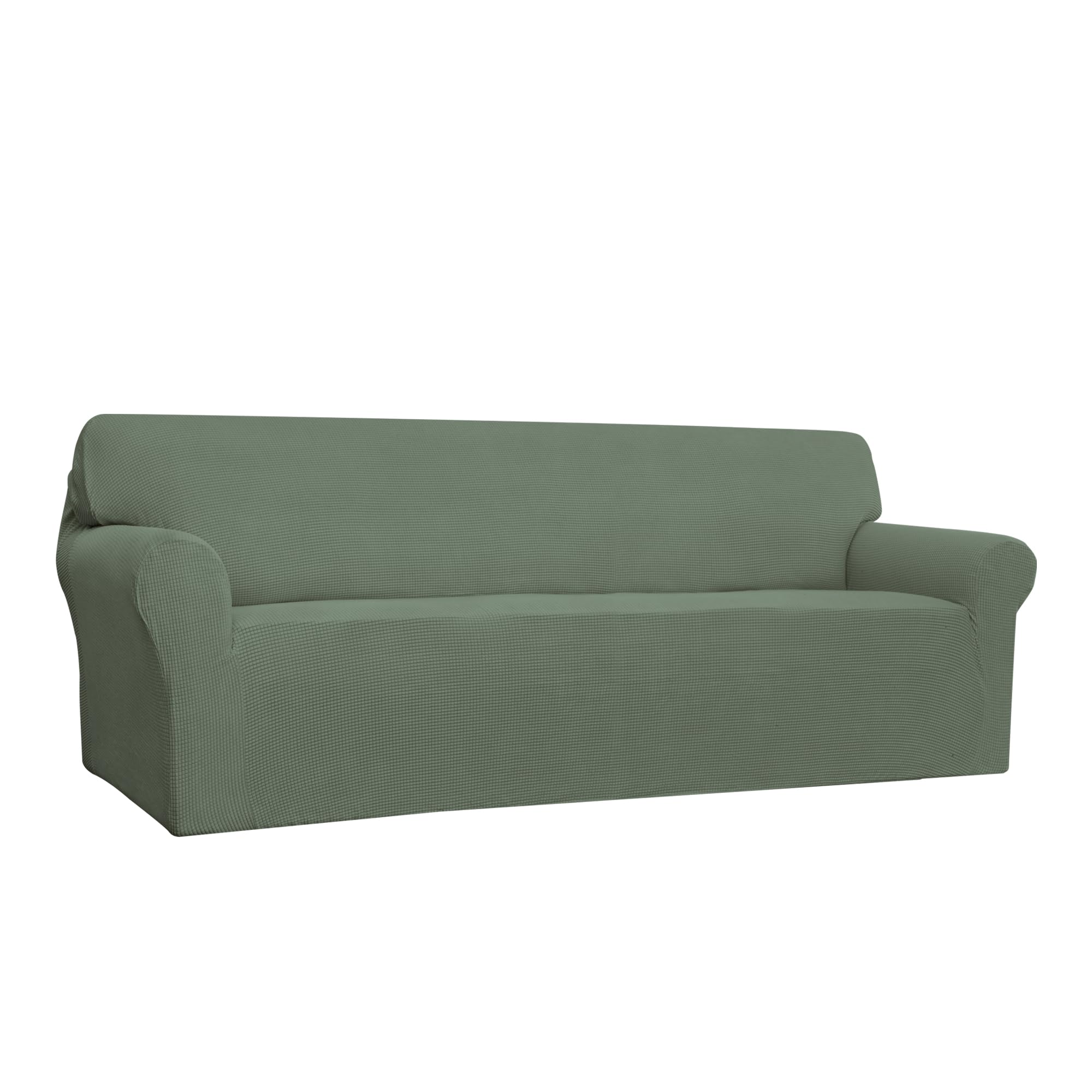 Easy-Going Stretch Sofa Slipcover 1-Piece Sofa Cover Furniture Protector Couch Soft with Elastic Bottom for Kids, Polyester Spandex Jacquard Fabric Small Checks (Sofa, Black)