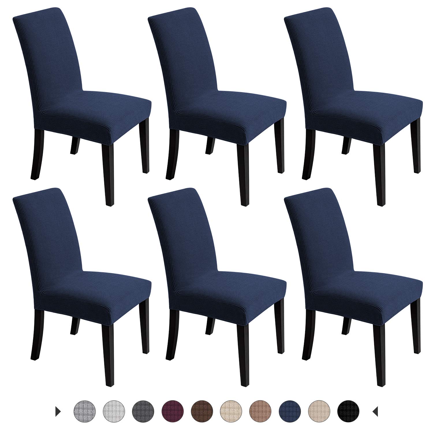 Chair Covers for Dining Room - Stretch Chair Slipcovers for Decorative Seat Protector Armless Removable Washable Elastic Dinner Universal Spandex Solid Chair Slip Covers Set (Cream,4)