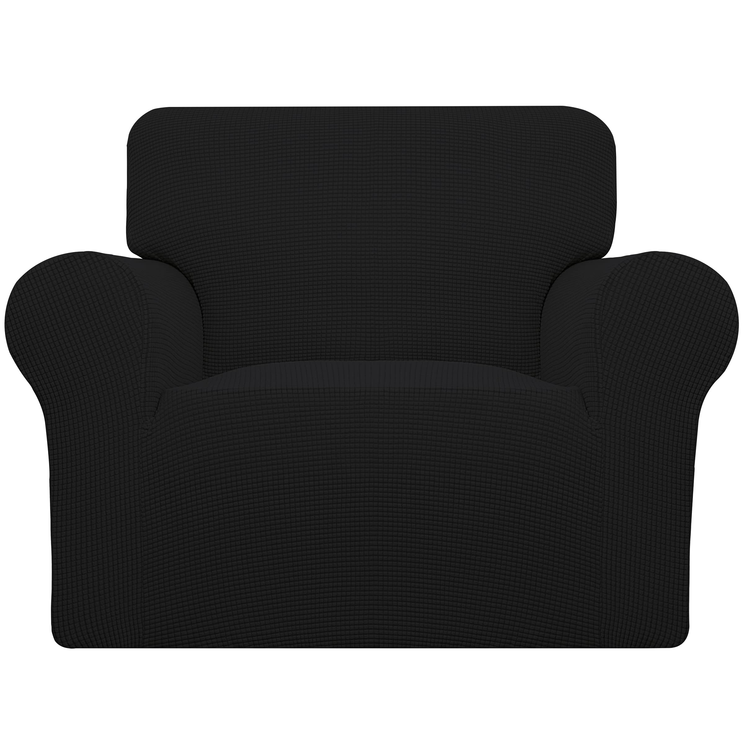 Easy-Going Stretch Sofa Slipcover 1-Piece Sofa Cover Furniture Protector Couch Soft with Elastic Bottom for Kids, Polyester Spandex Jacquard Fabric Small Checks (Sofa, Dark Gray)
