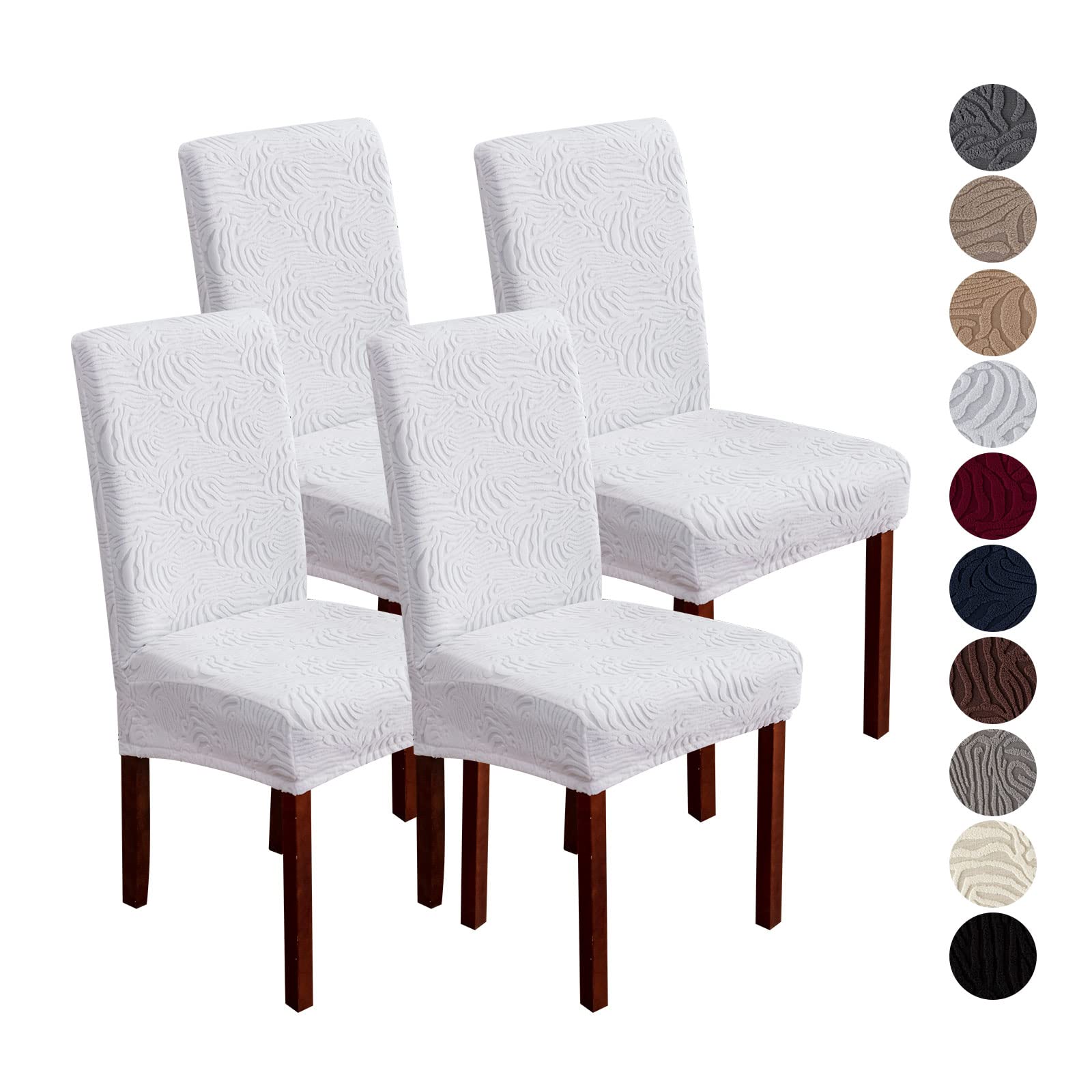 Dining Chair Covers, Chair Covers for Dining Room Stretch Parsons Chair Slipcover, for Dining Room Kitchen Chair Protector Cover, Removable, Washable (Beige, 6 Pack)